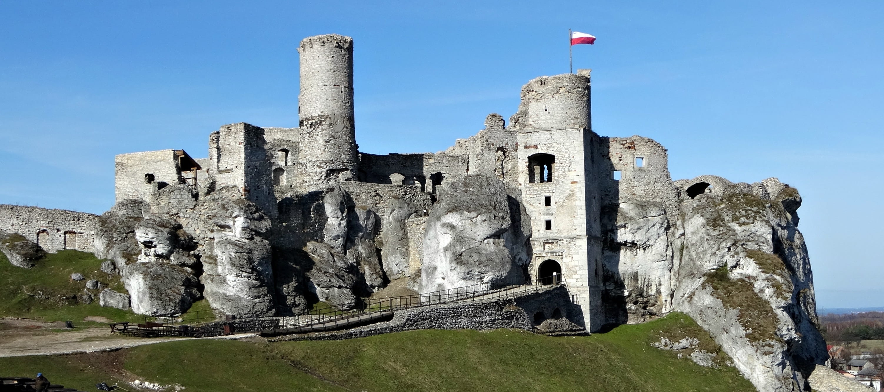 built structure, travel, jura krakowsko-czestochowa, building, ogrodzieniec, no people, tourism, castle, sky, old ruin, monument, ancient, travel destinations, HD Wallpaper
