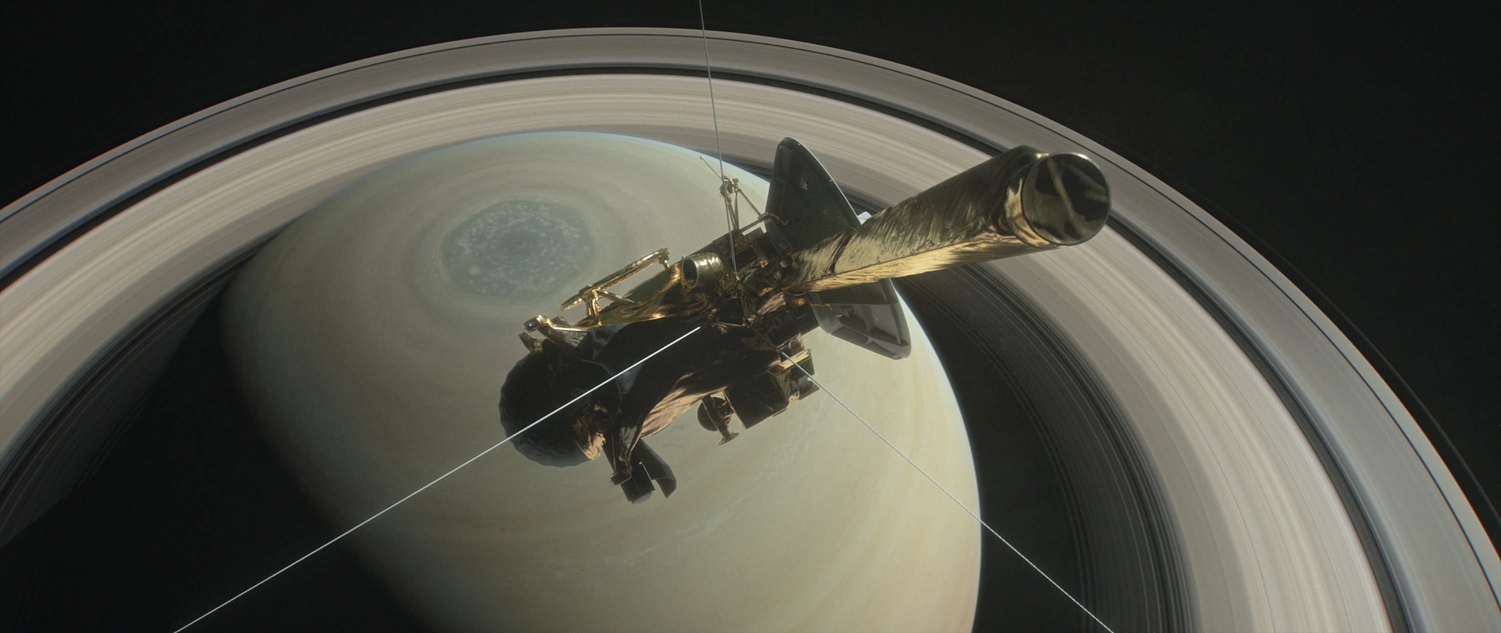 spaceship, NASA, Saturn, space, orbits, Planetary Rings, Satellite, 2K, Cassini, HD Wallpaper