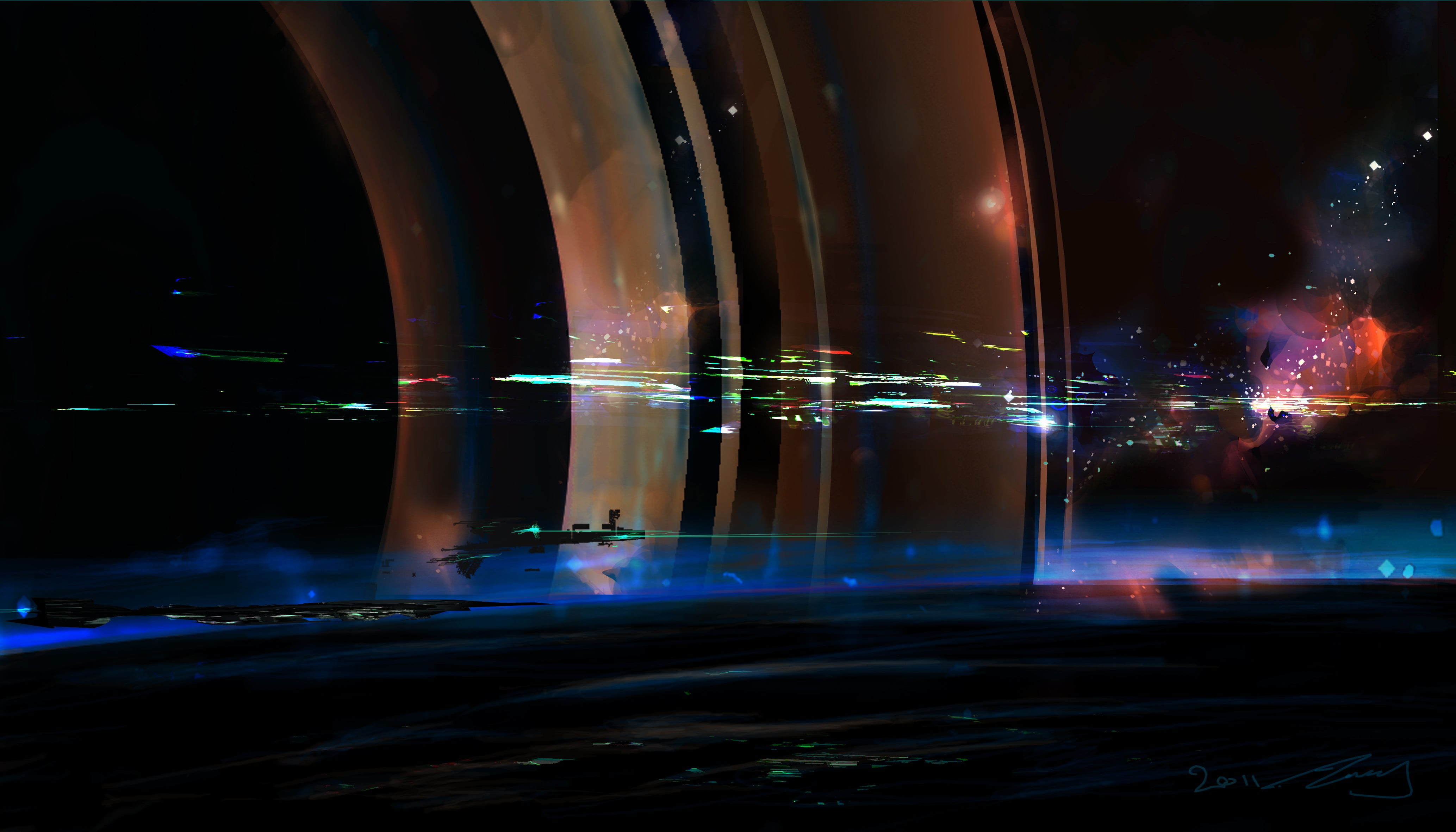 planet, screenshot, fantasy art, marvel, blurred motion, spaceship, long exposure, space, light trail, digital art, built structure, movie, illuminated, HD Wallpaper