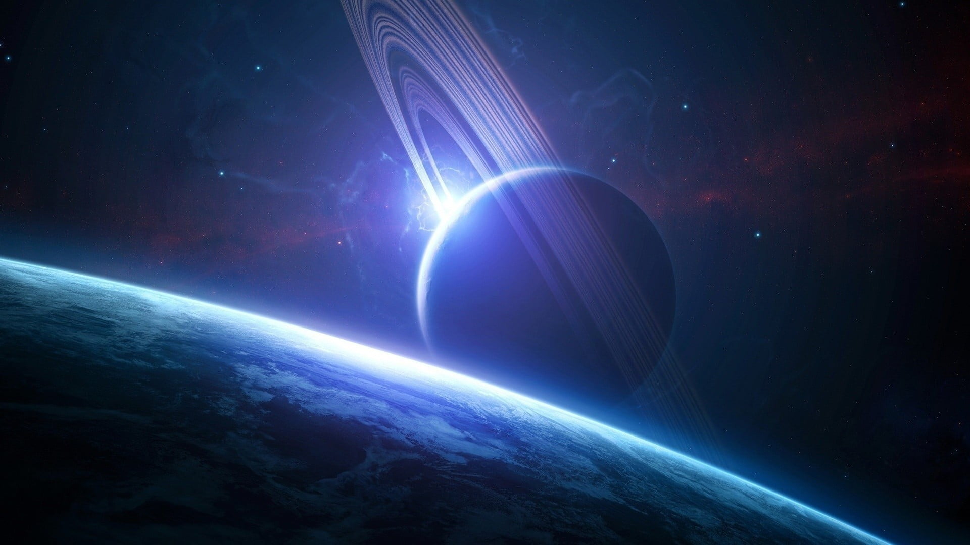 satellite view, astronomy, planet - space, shiny, sky, night, light - natural phenomenon, digital art, dark blue, futuristic, planet earth, dark, no people, HD Wallpaper