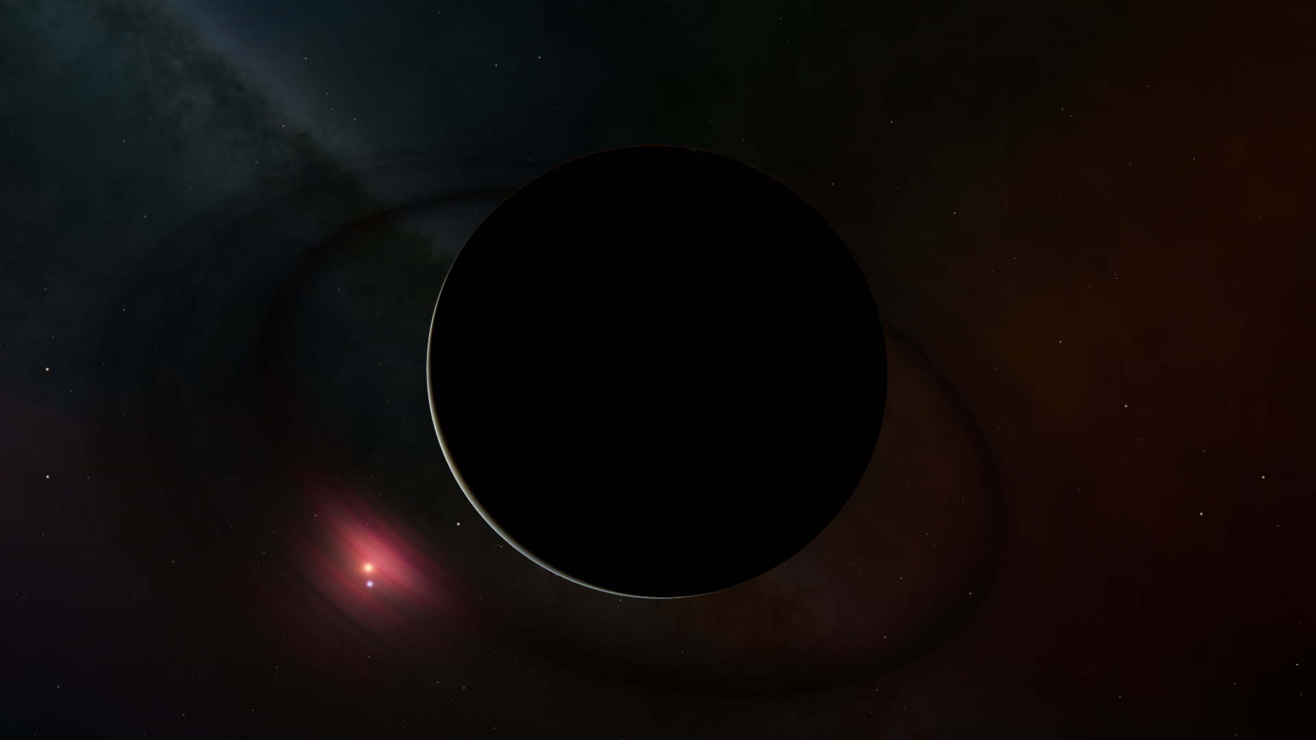 1080P, digital art, Space Engine, space art, planet, planetary rings, HD Wallpaper