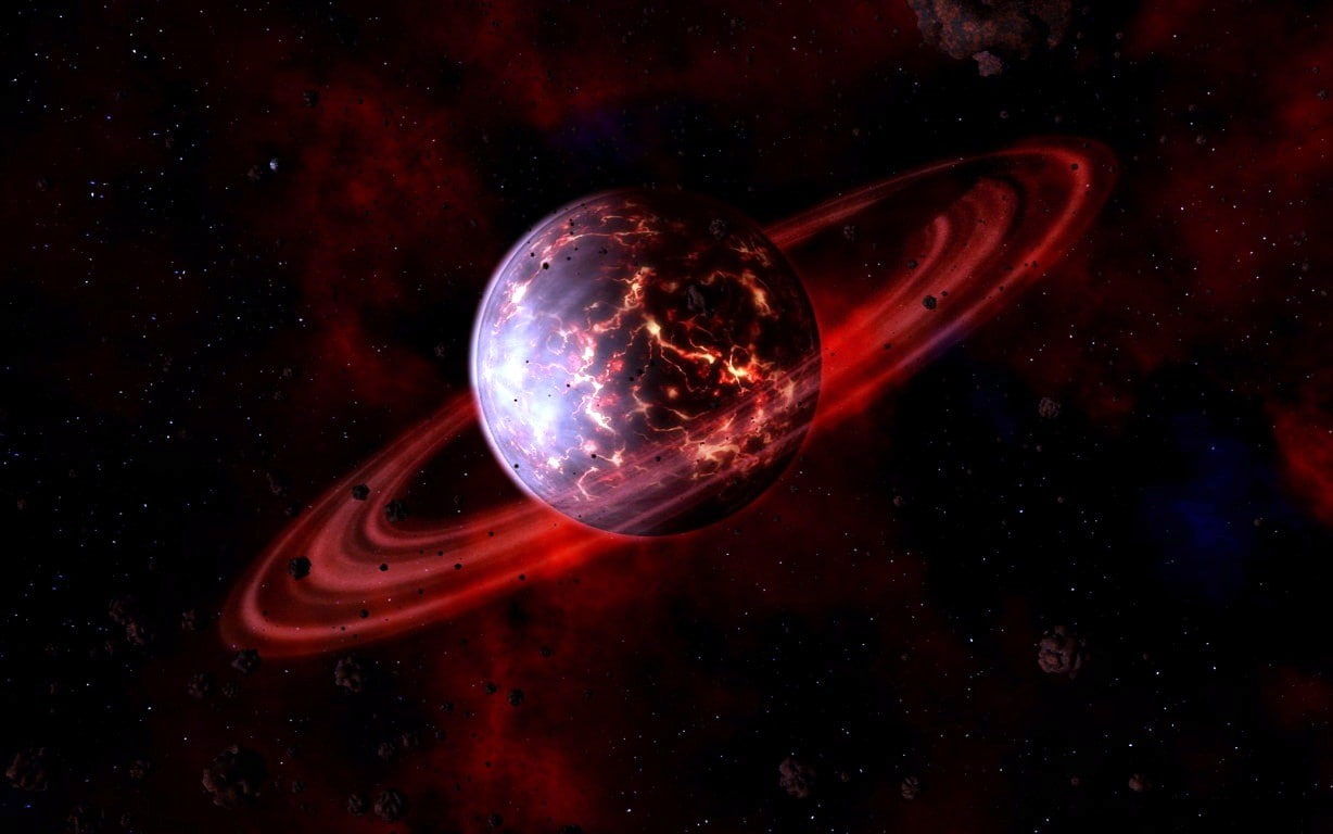 planet, 480P, space, planetary rings, space art, digital art, HD Wallpaper