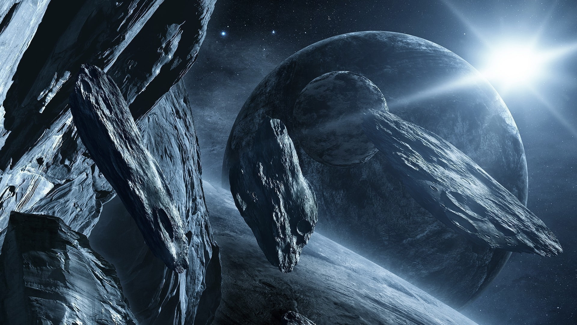 planet, asteroid, 1080P, galaxy, HD Wallpaper