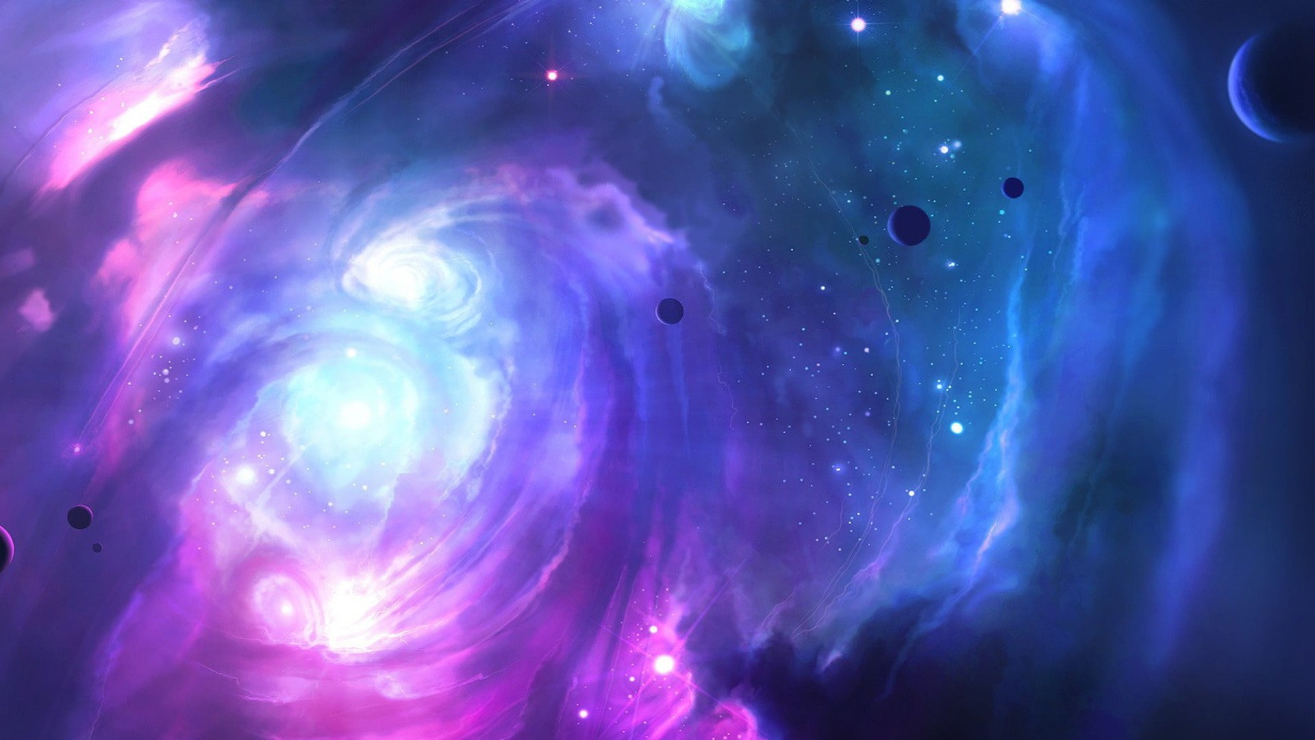 star - space, night, close-up, Moon, graphic, nebula, glowing, planet, sphere, multi colored, nature, light - natural phenomenon, science, abstract backgrounds, HD Wallpaper