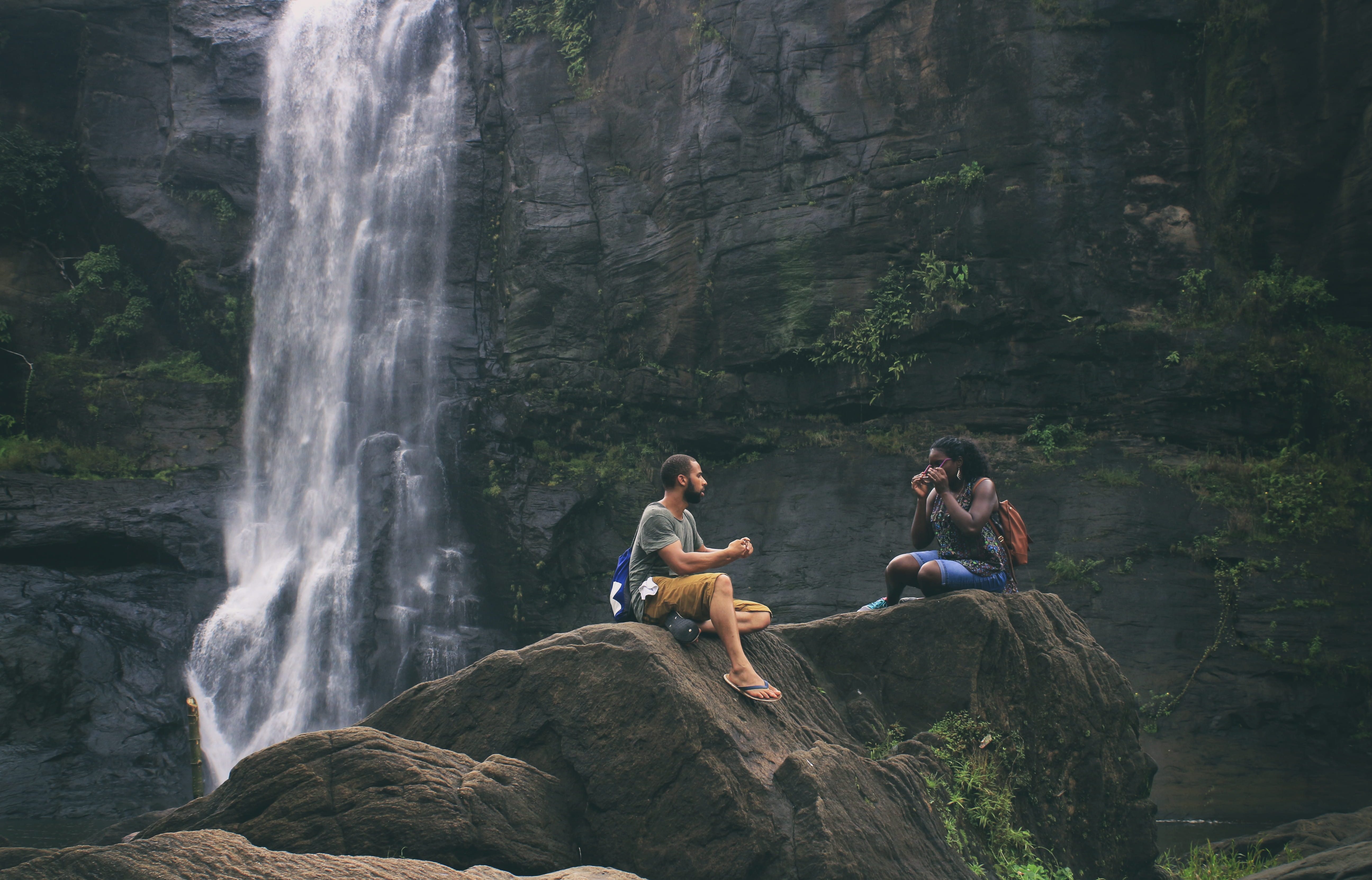 Love, beauty in nature, scenics - nature, nature, kerala waterfall, natural, scenic, together, couple - relationship, long exposure, leisure activity, romantic, HD Wallpaper