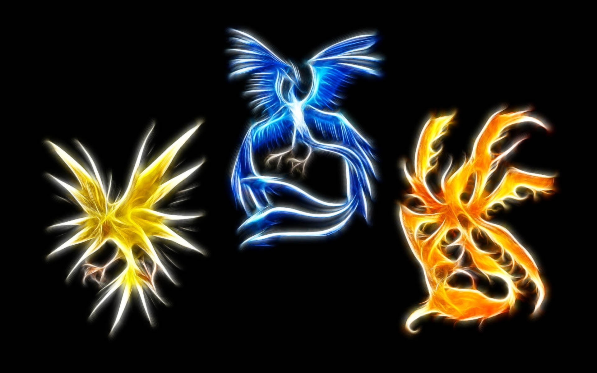 pattern, night, Zapdos, long exposure, multi colored, burning, motion, fire - natural phenomenon, glowing, pokemon, Moltres, flame, celebration, heat - temperature, HD Wallpaper