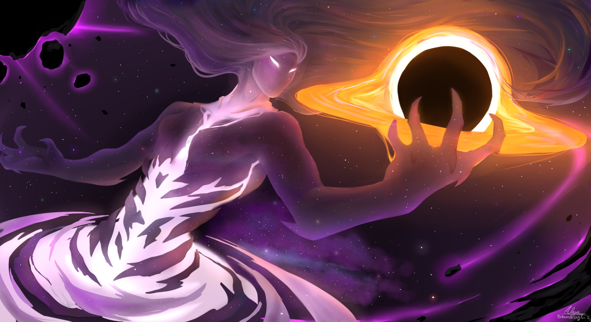 Sci Fi, Space, Creature, 1080P, Black Hole, HD Wallpaper