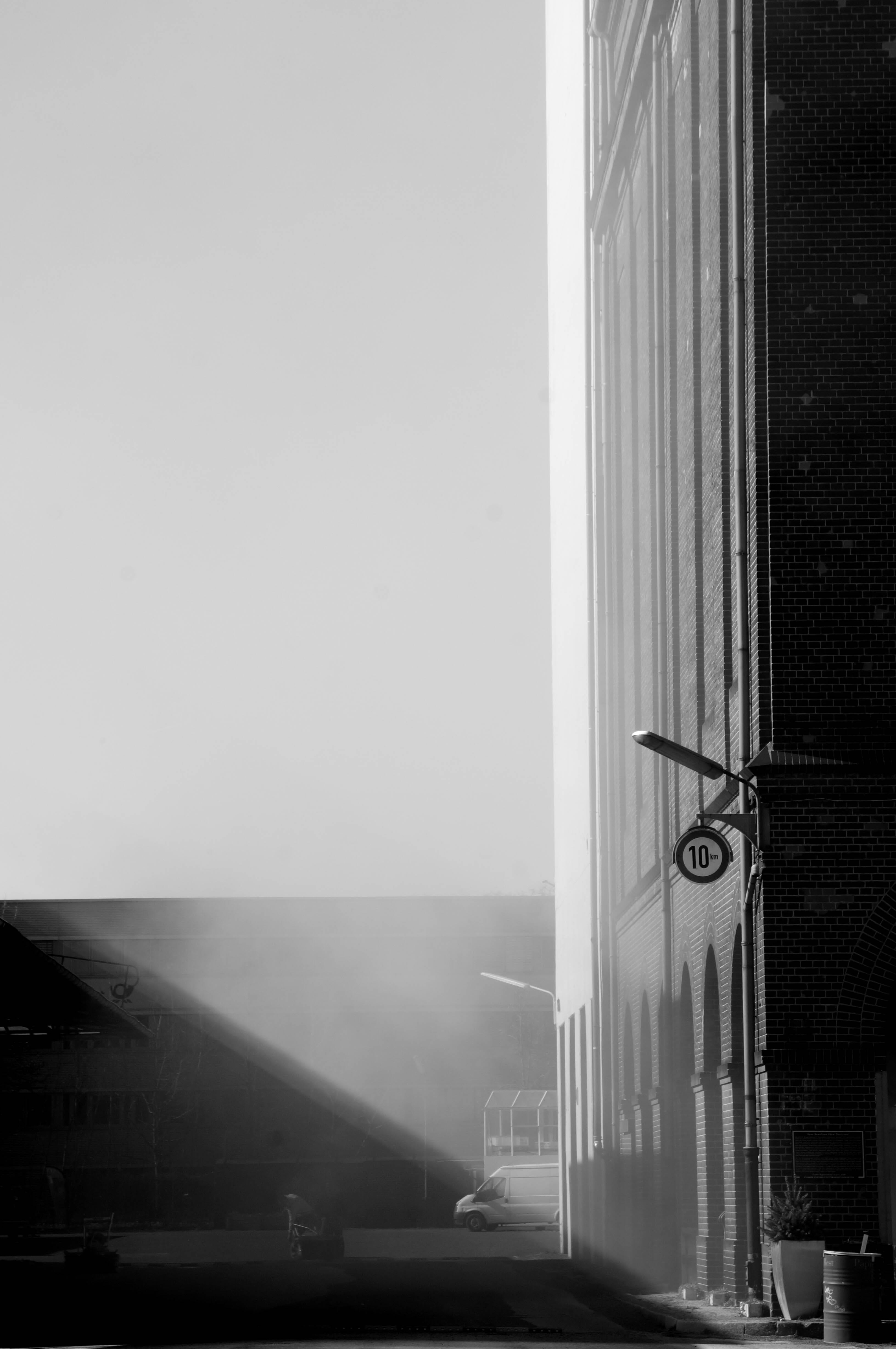 building, smoke, tower, shadow, glass - material, mode of transportation, car, building exterior, wall - building feature, built structure, land vehicle, Phone HD Wallpaper