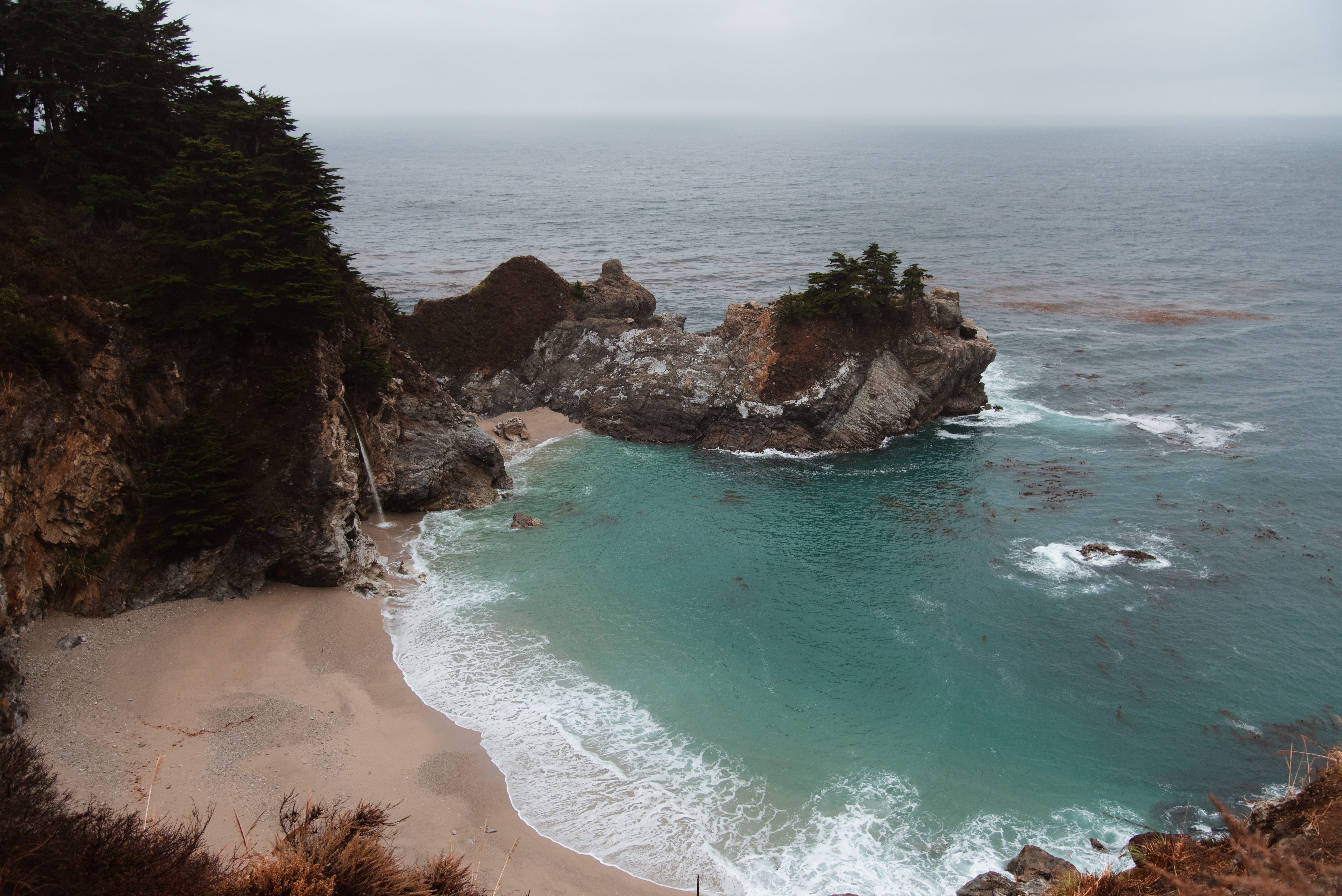 cave, promontory, cove, sea, beauty in nature, cliff, nature, idyllic, horizon, froths, plant, scenics - nature, rock - object, mcway falls, land, rock, HD Wallpaper