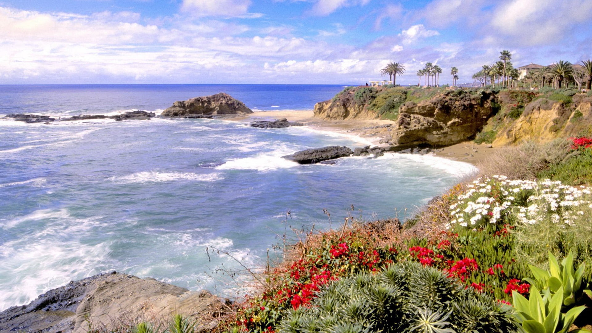 multi-colored, cliff, scenics, tourism, coastline, surf, motion, travel, tranquil scene, sky, rock, blue, big Sur, no People, beach, aquatic sport, plant, HD Wallpaper