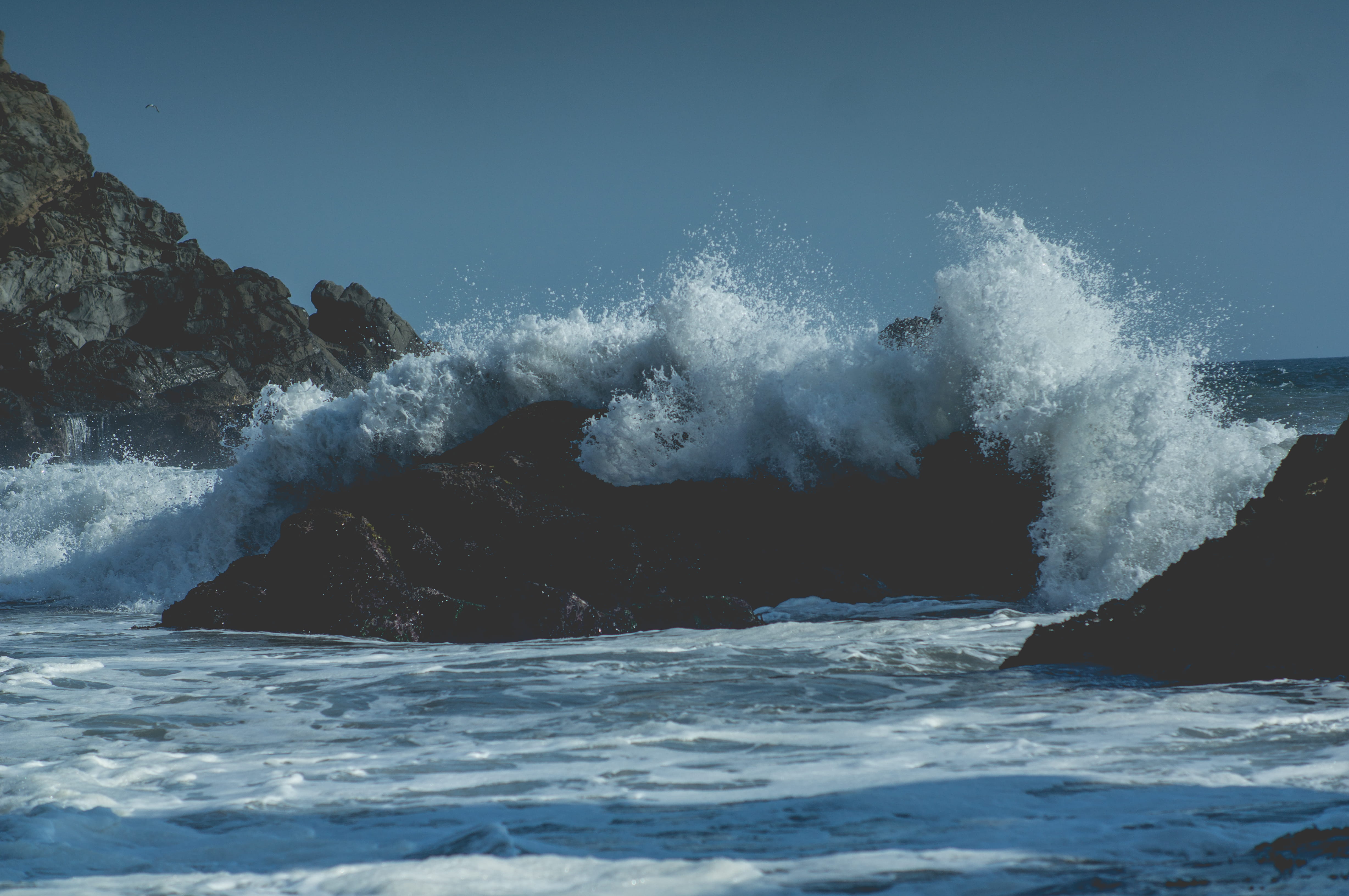 power in nature, california, splash, splashing, beauty in nature, united states, sea, pfeiffer state beach, waterfront, waves, beach, outdoors, rough, ocean, HD Wallpaper