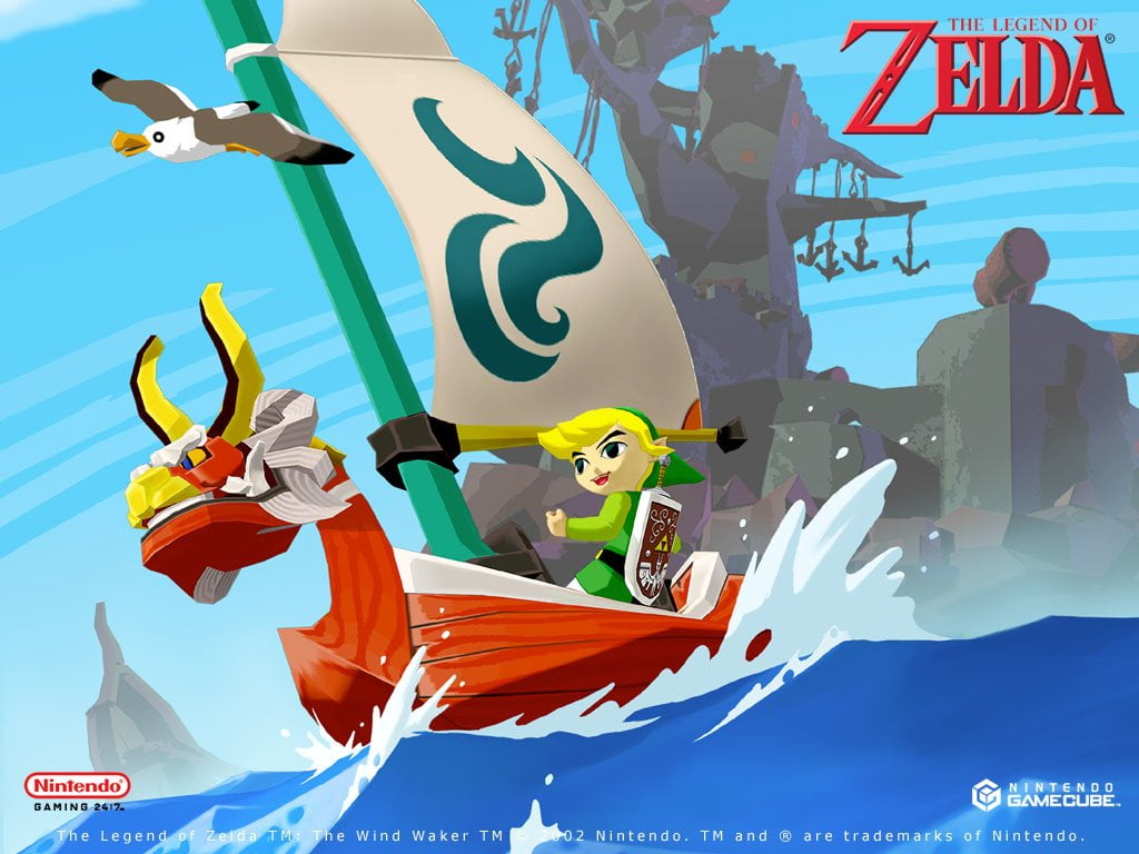 gamecube, male likeness, communication, legend, representation, art and craft, Link, The Legend of Zelda: The Wind Waker, day, text, outdoors, men, sunlight, HD Wallpaper