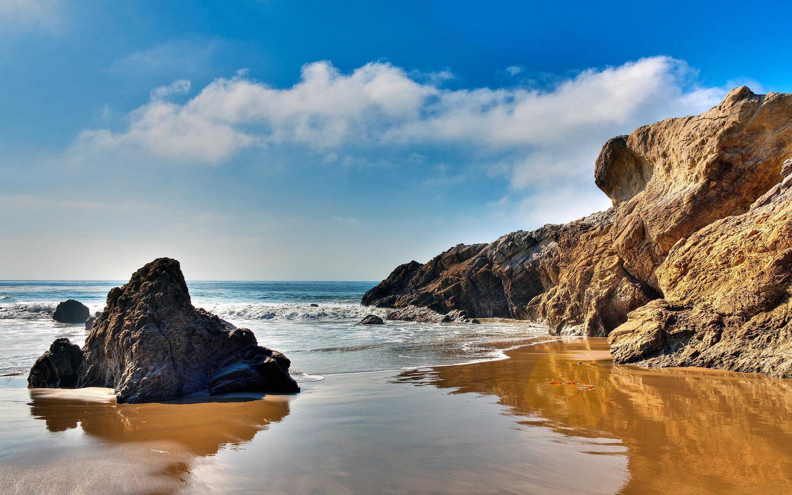 2K, nature, malibu, sand, beach, HD Wallpaper