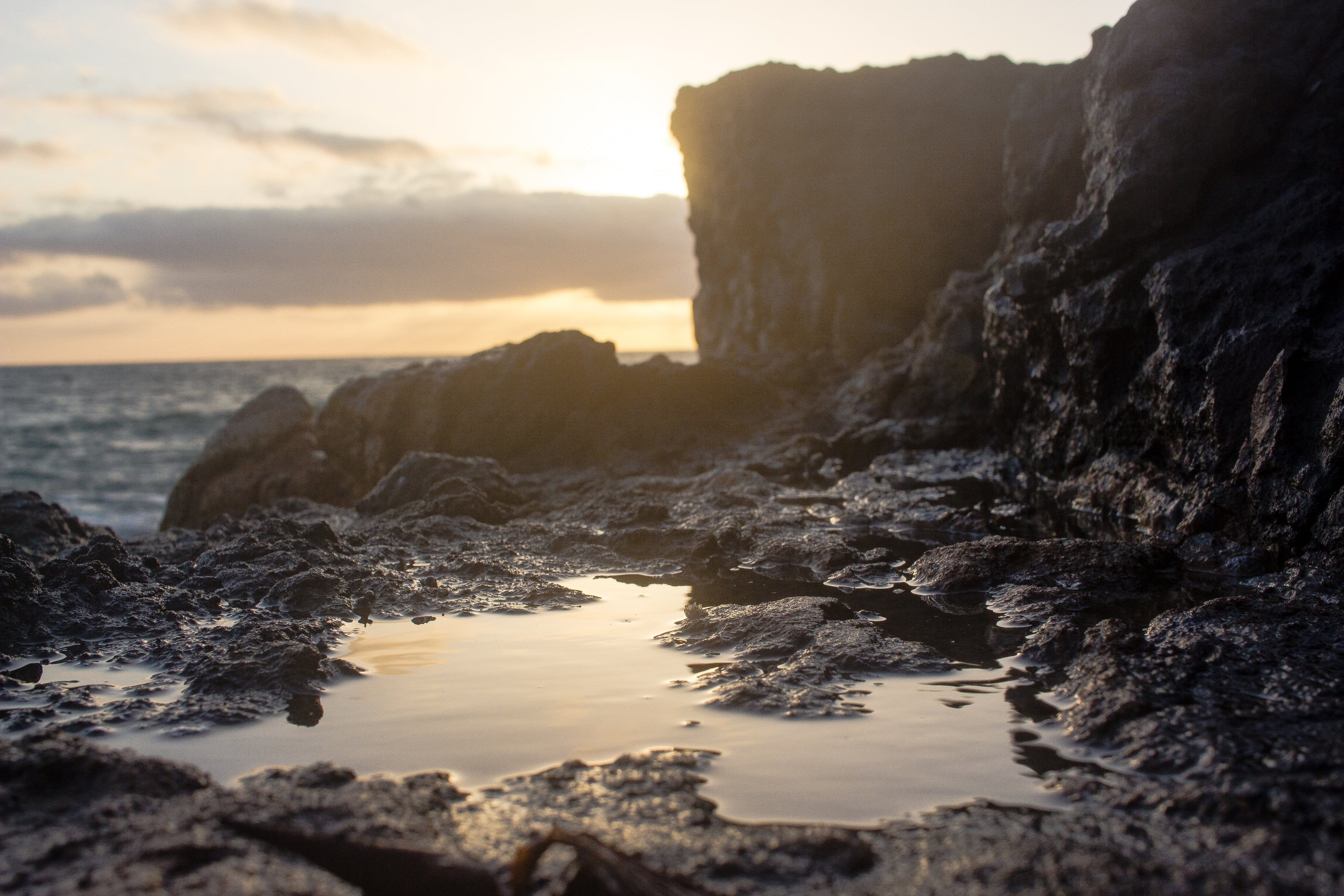 land, ocean, light, nature, sunset, tower, tranquility, daytime, sky, malibu, landscape, outdoors, sea, coast, stones, scenics - nature, cliff, rock formation, HD Wallpaper