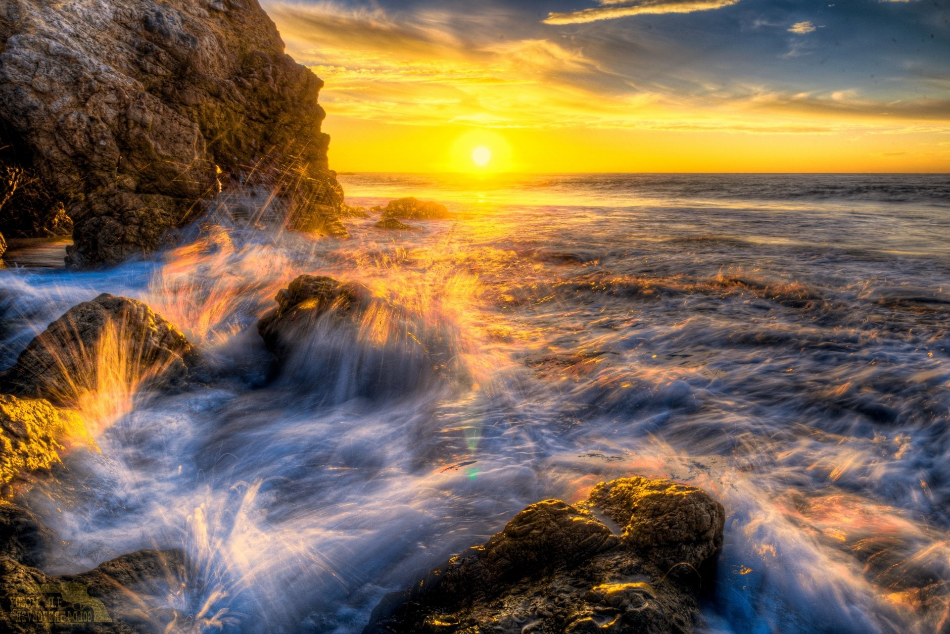 Sea, Cave, Nature, Sun, 1080P, Malibu, Earth, Sunset, Exposure, HD Wallpaper