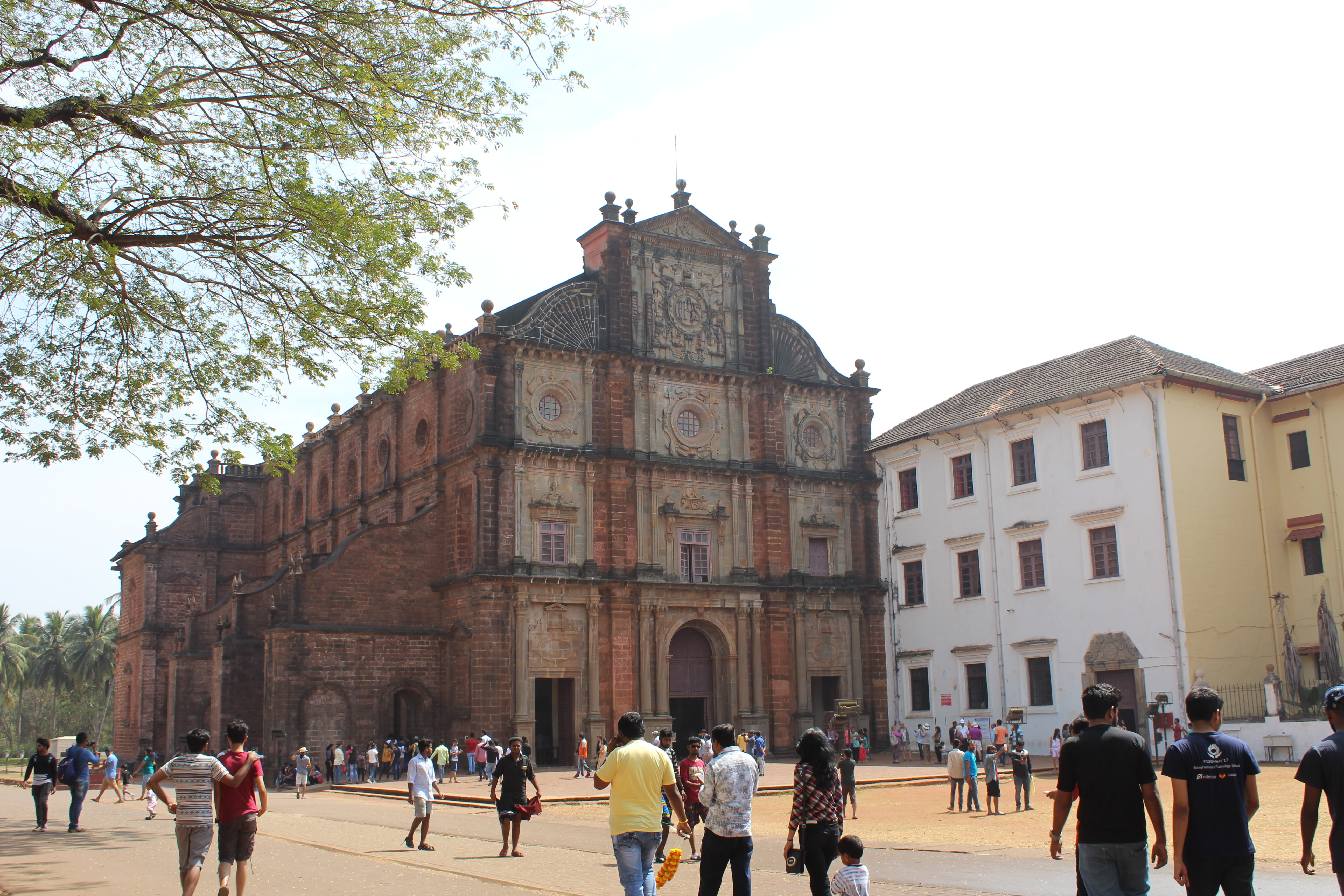 velha goa, building exterior, tourist, old monument, ancient, old goa, india, old goa church, building, the past, christianity, church, history, religion, HD Wallpaper