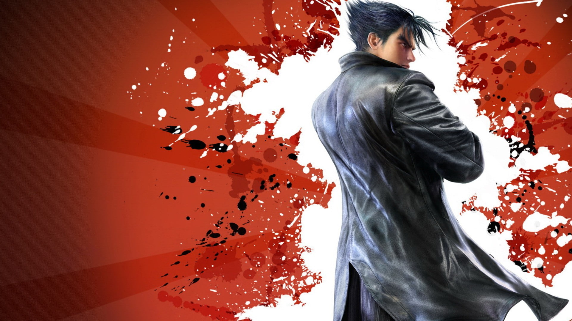 messy, water, red, young adult, contemplation, rear view, waist up, lifestyles, working, young men, adult, paint, tekken jin kazama, 1080P, real people, HD Wallpaper