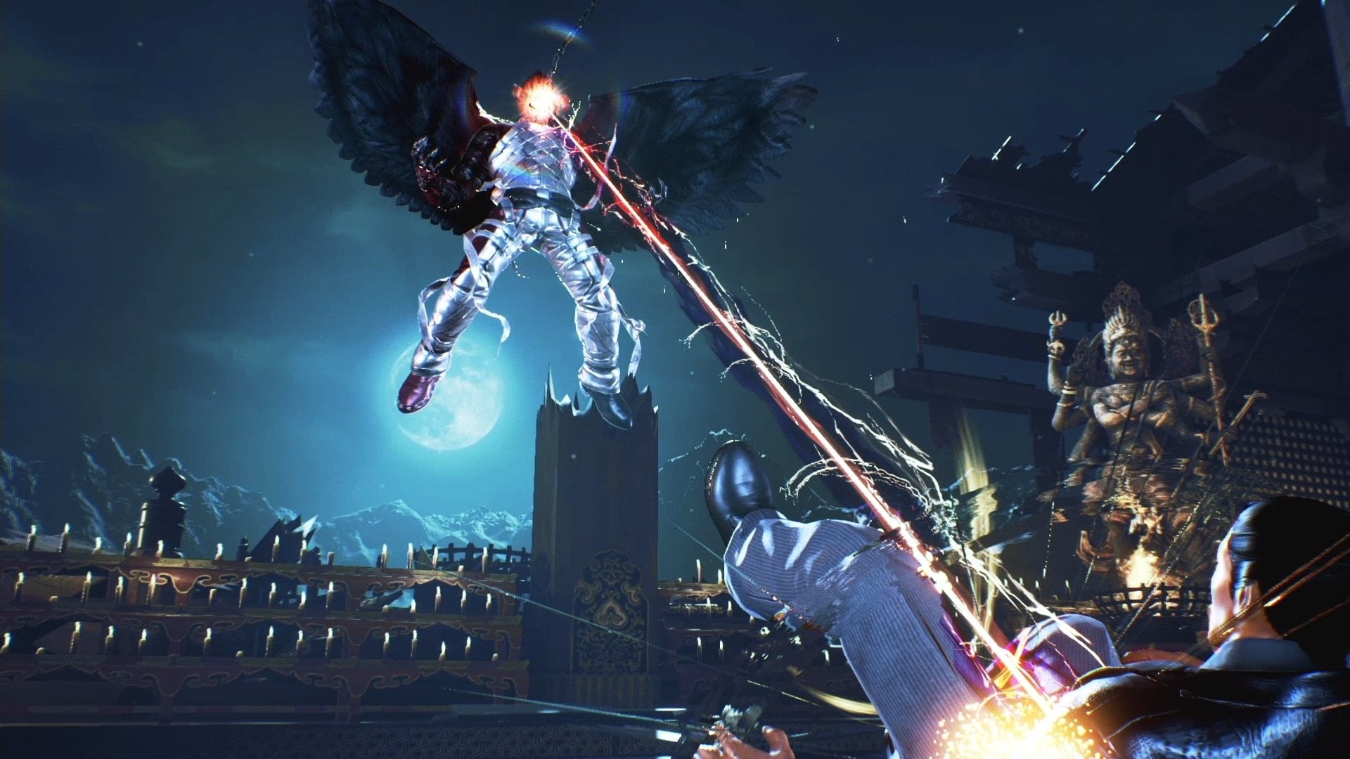 Tekken 7, blurred motion, city, night, arts culture and entertainment, Jin Kazama, real people, event, built structure, firework, nature, performance, architecture, HD Wallpaper