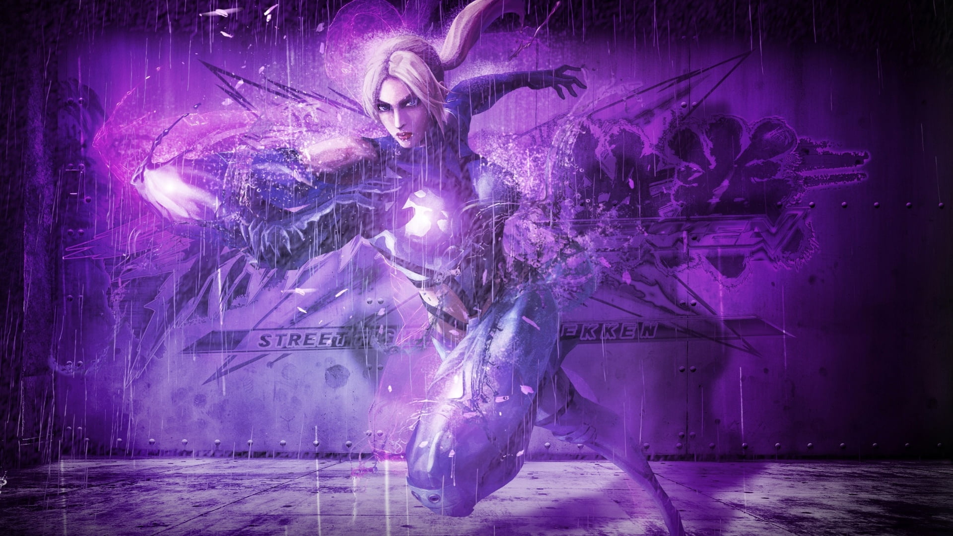 built structure, architecture, Nina Williams (Tekken), technology, arts culture and entertainment, digital composite, festival, night, stage, indoors, art and craft, HD Wallpaper