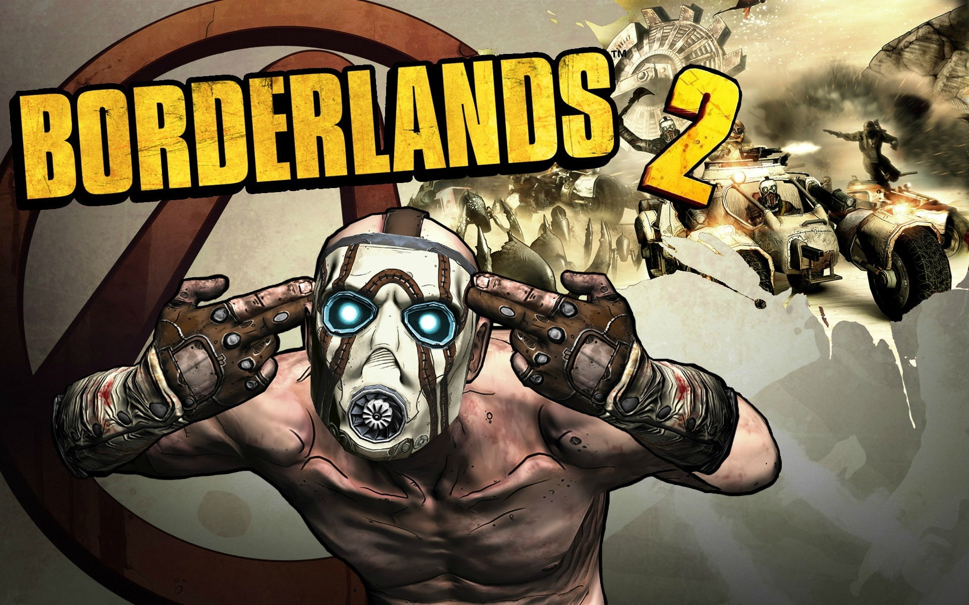 disguise, graffiti, real people, human representation, 1080P, one person, Borderlands, digital composite, creativity, video games, shirtless, obscured face, HD Wallpaper