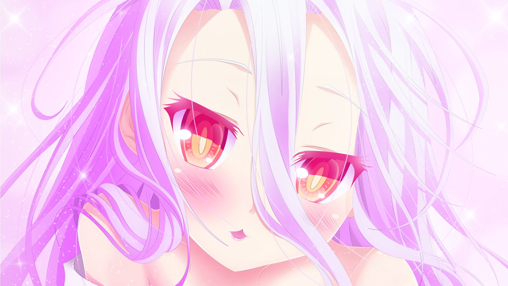 No Game No Life, white background, softness, Hair, beauty in nature, still life, multi colored, full frame, indoors, illustration, character, studio shot, HD Wallpaper