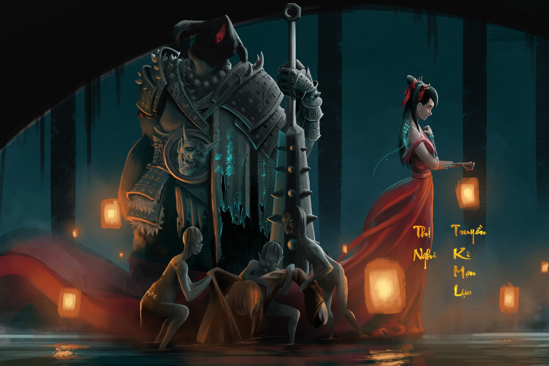 by Bac Boom, Demon, Night, Bac Boom, The demon, Art, Thi Nghi - Vietnameses monster and demon lore, 1080P, Thi Nghi, Vietnam, Monster, Monsters, Girl, HD Wallpaper