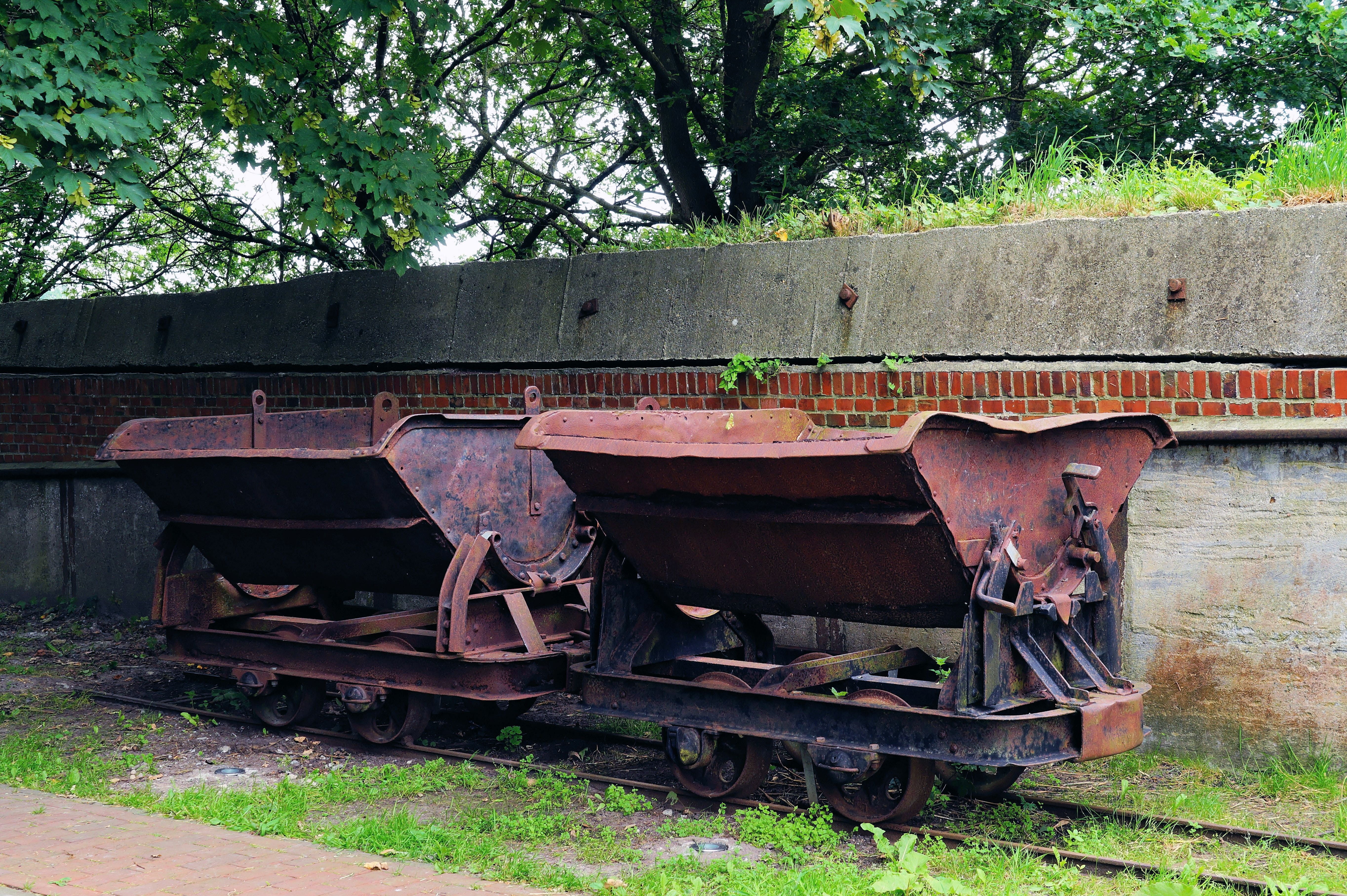 pebble, no people, transport trolley, track, tree, land, day, rail transportation, railroad track, train, green color, outdoors, abandoned, old, plant, HD Wallpaper