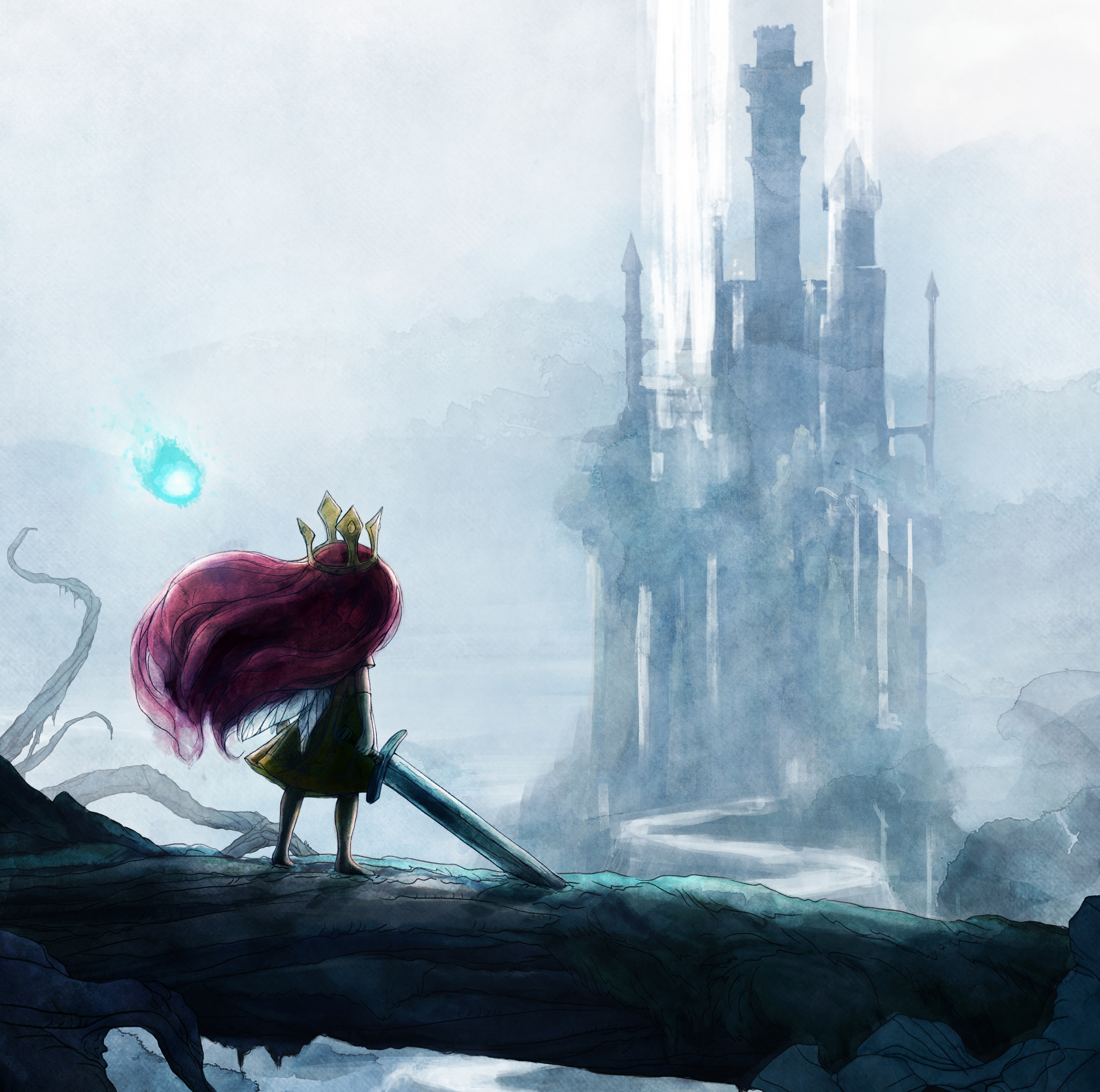 fog, environment, one person, beauty in nature, women, outdoors, nature, architecture, clothing, videogame, Watercolor, sky, lifestyles, Light, day, child, HD Wallpaper