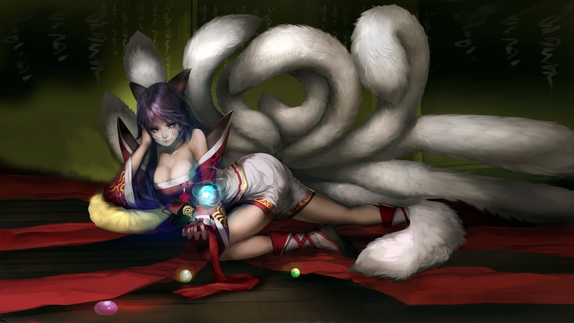 hd, 1080P, ahri, league, legends, video games, HD Wallpaper