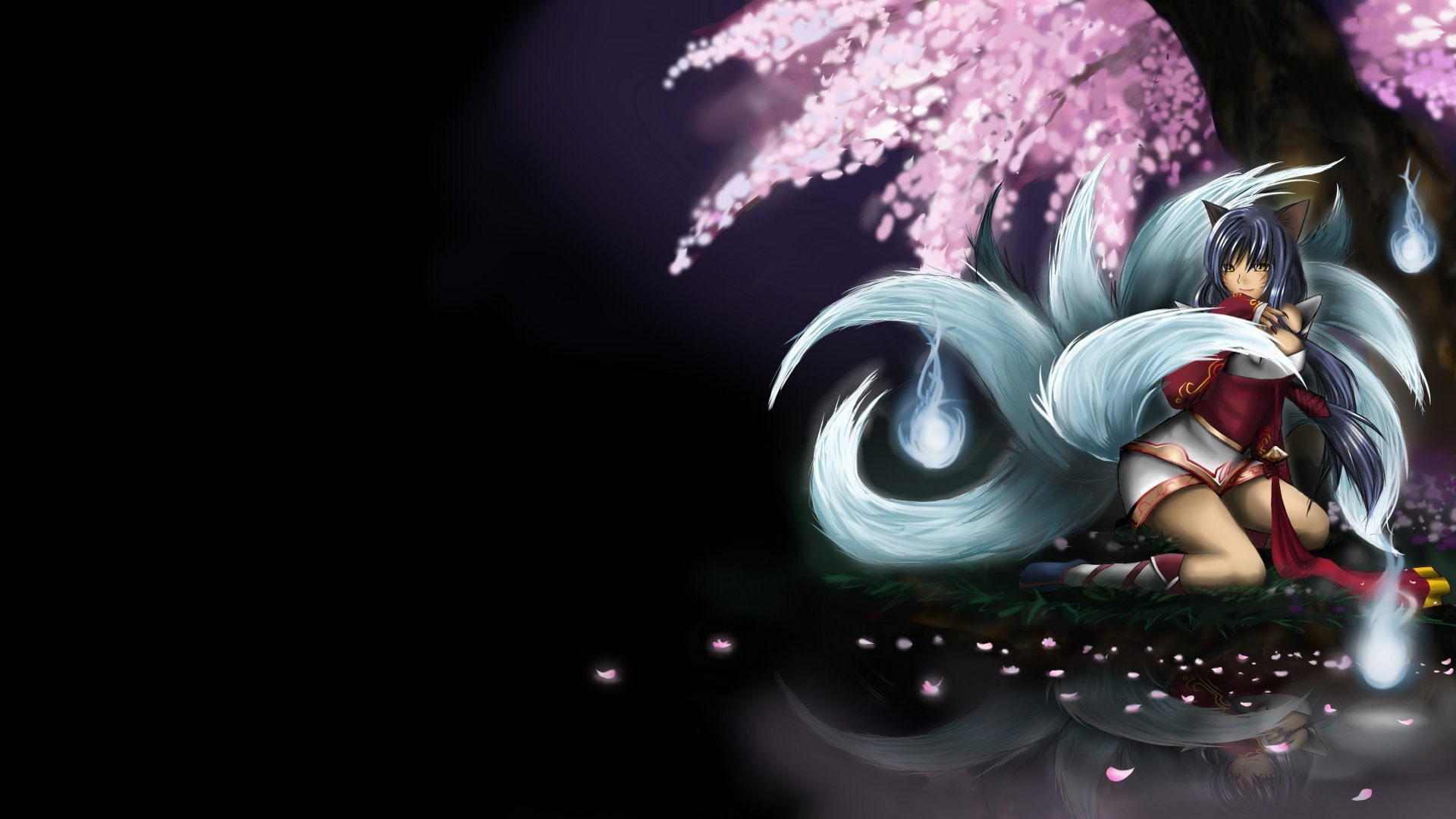 league, hd, 1080P, black, legends, video games, ahri, HD Wallpaper