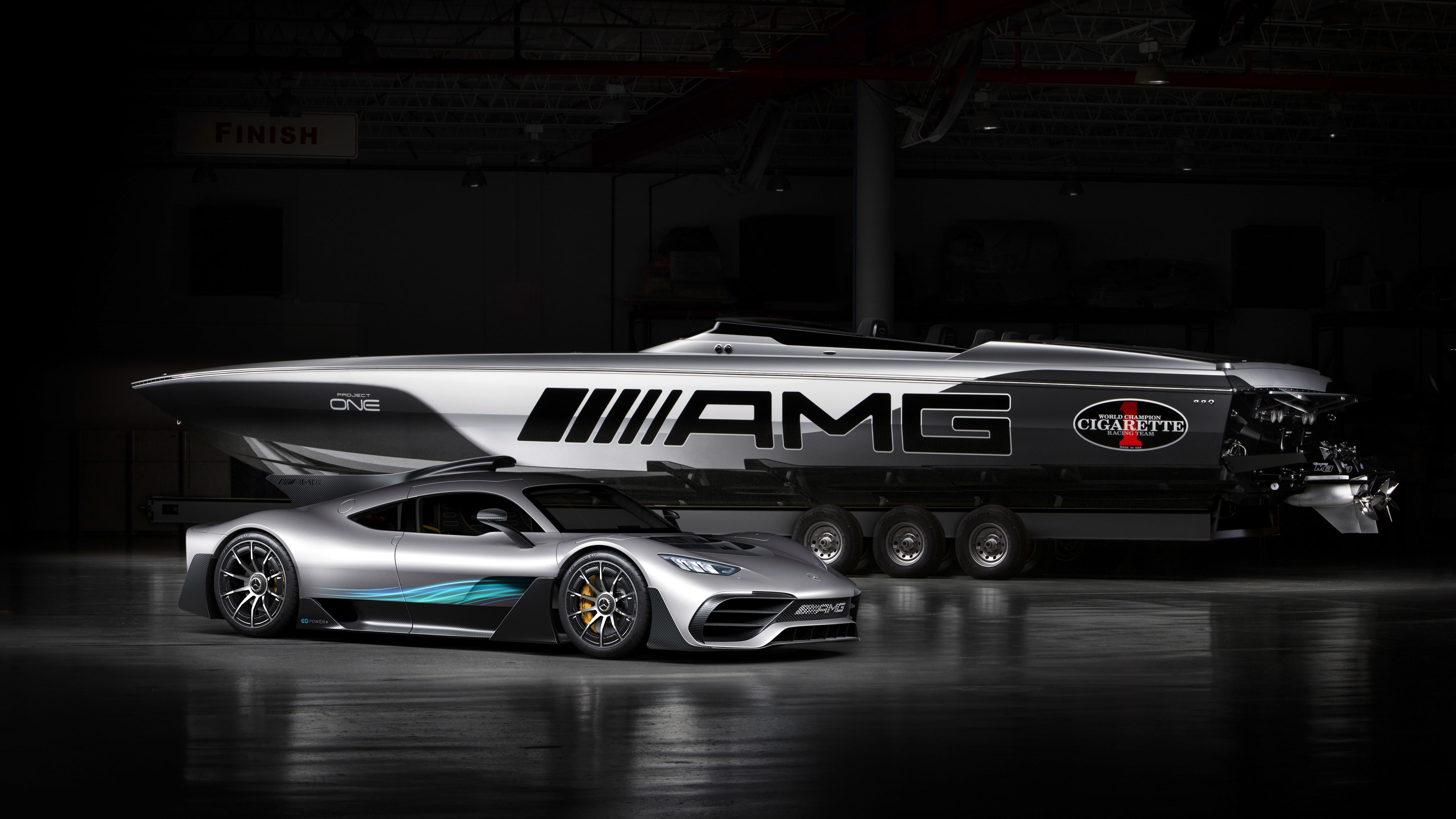 Hybrid supercar, gray, Mercedes-AMG Project One, 4K, car, hyper, benz, 4K, mercedes, 2018, HD Wallpaper