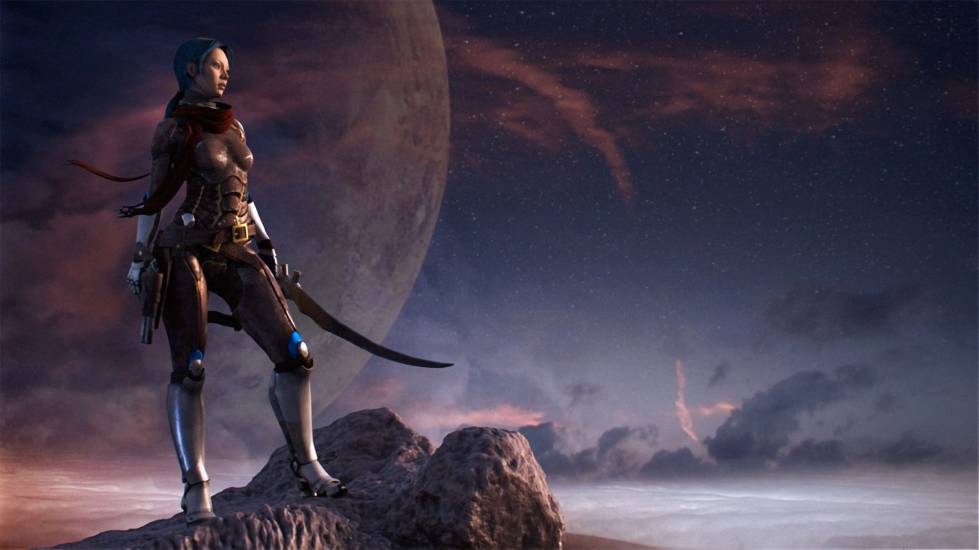 1080P, arts, girls-women-worrior-fantasy-sword, HD Wallpaper