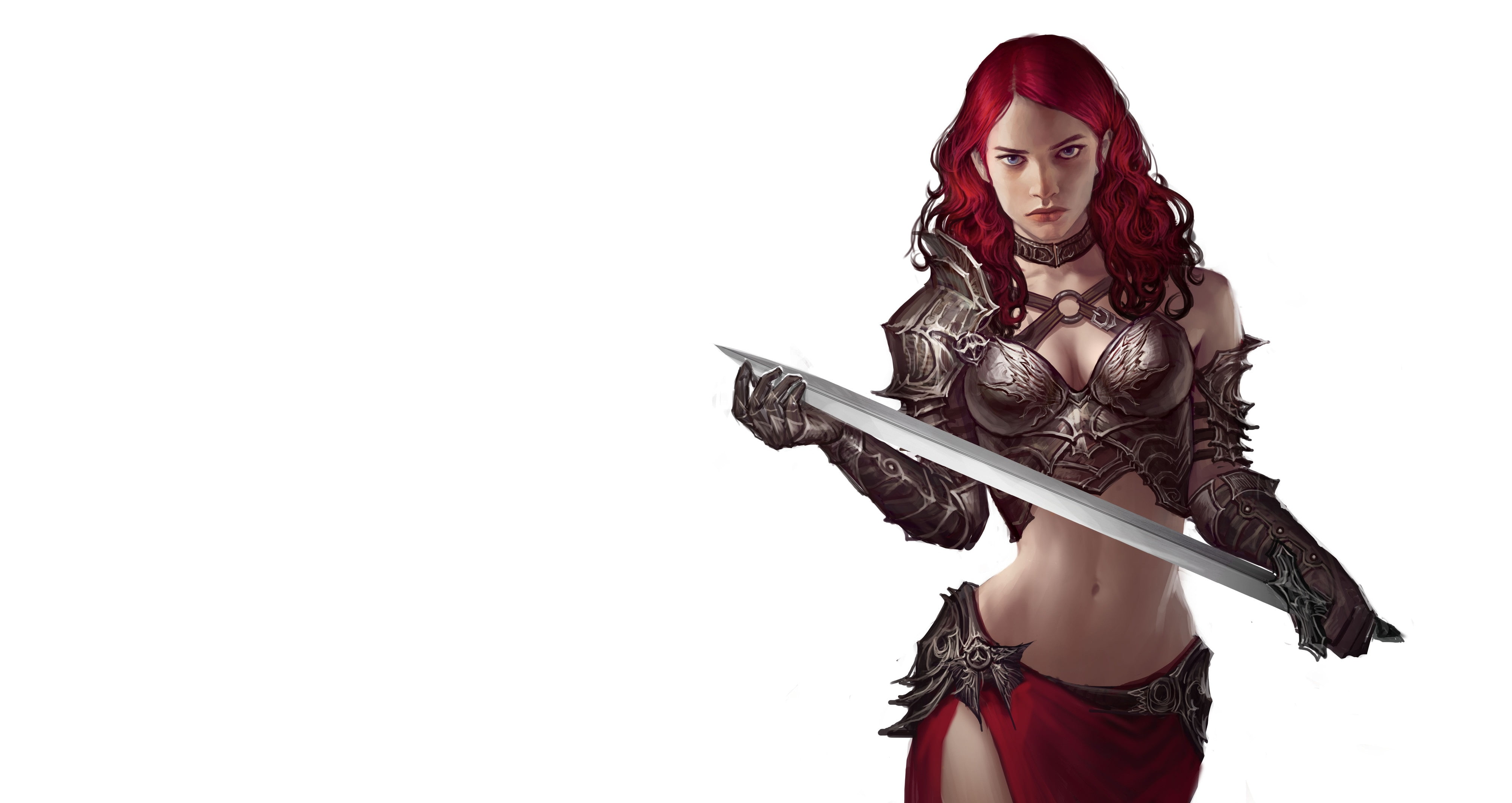 weapons, worrior, Imthonof u, kopeck piece, warrior, sword, 4K, minimalism, HD Wallpaper