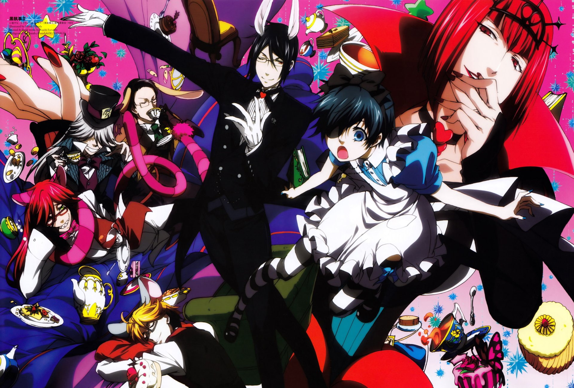 Ciel Phantomhive, creativity, 1080P, front view, representation, Sebastian Michaelis, leisure activity, young adult, Black Butler, celebration, Grell Sutcliff, HD Wallpaper