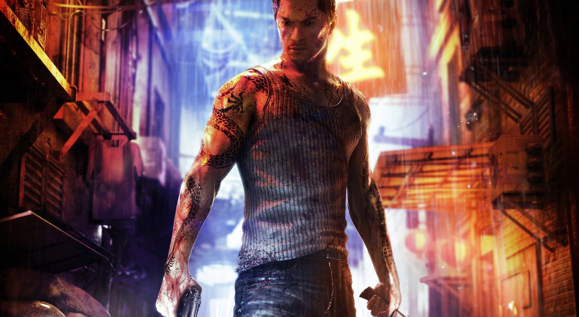three quarter length, shopping, casual clothing, adult, fashion, dogs, 2012, built structure, video game, one person, hairstyle, man, Sleeping Dogs, sleeping, HD Wallpaper