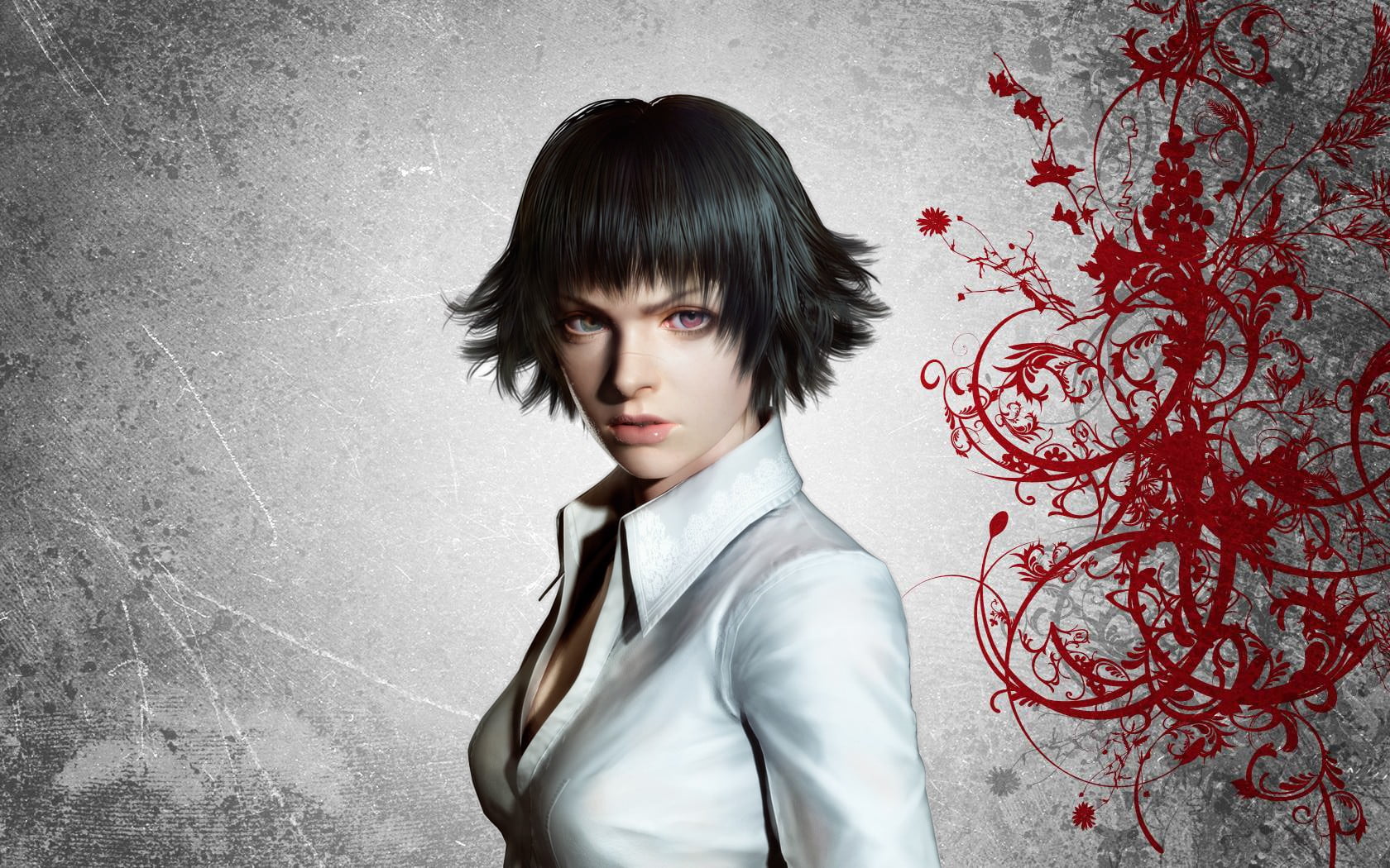 Devil May Cry, short hair, looking at camera, contemplation, 720P, character, bangs, hairstyle, headshot, beautiful woman, hair, standing, female, fashion, HD Wallpaper