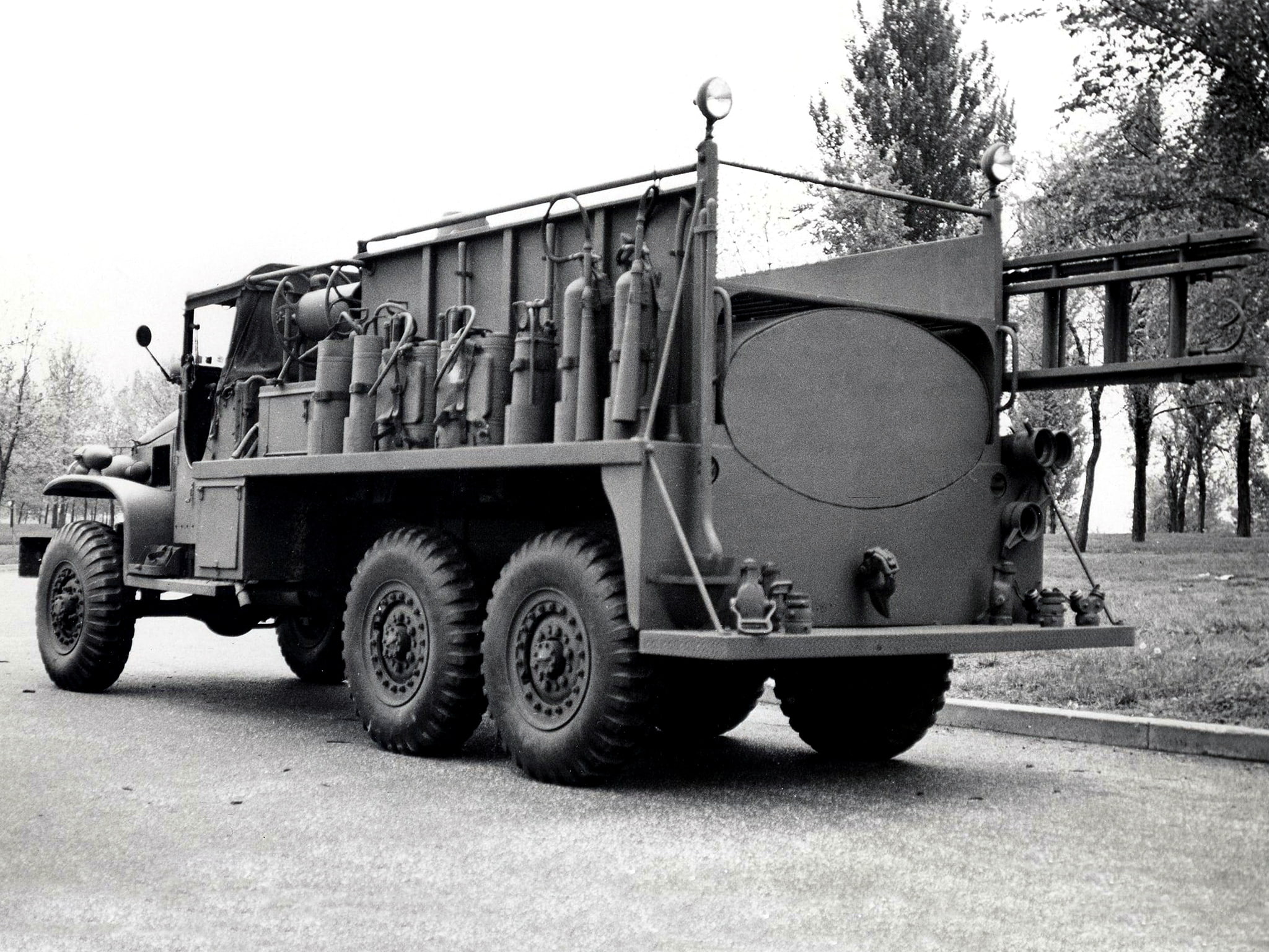 1946, 353, gmc, military, firetruck, 1080P, retro, cckw, HD Wallpaper