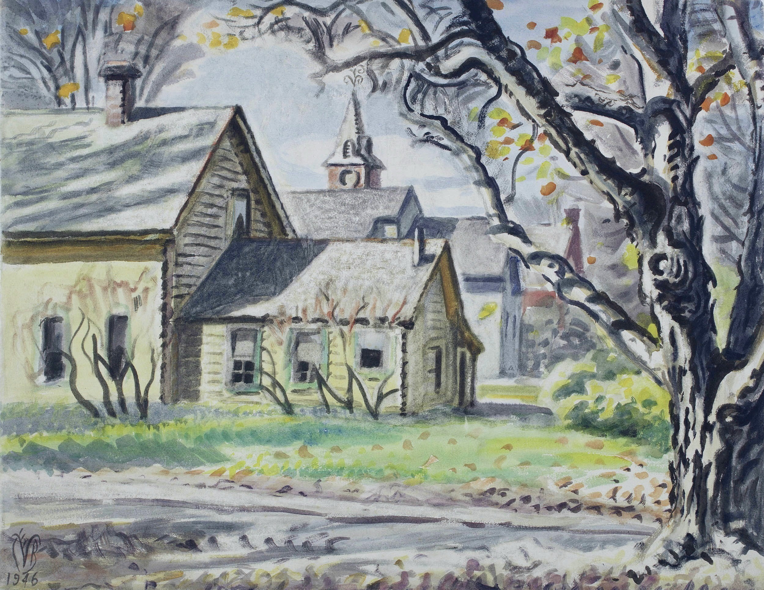 Gardenville, 1946, Autumn Morning, 1080P, New York, Charles Ephraim Burchfield, HD Wallpaper
