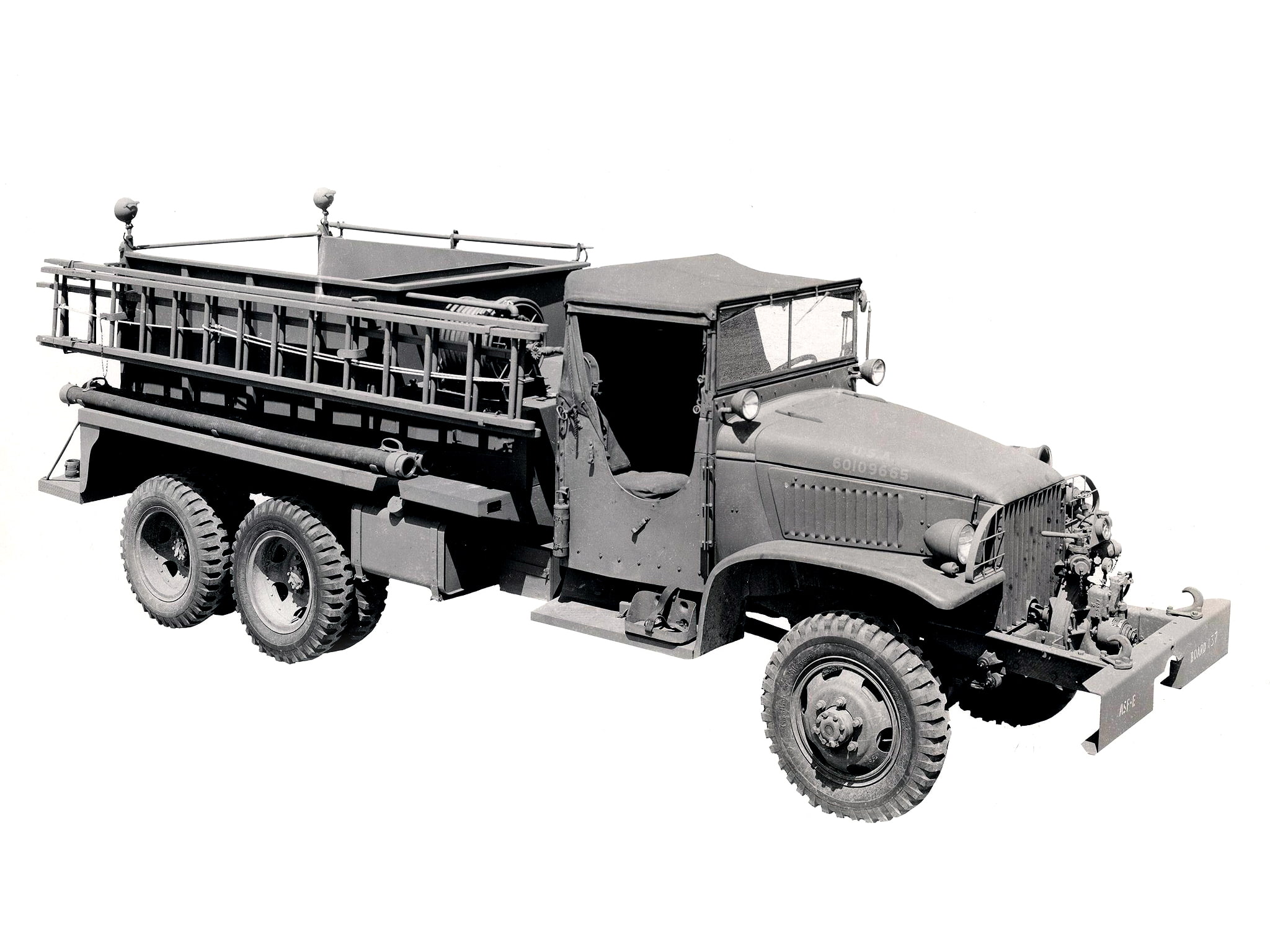 military, 1080P, firetruck, retro, cckw, 1946, 353, gmc, HD Wallpaper