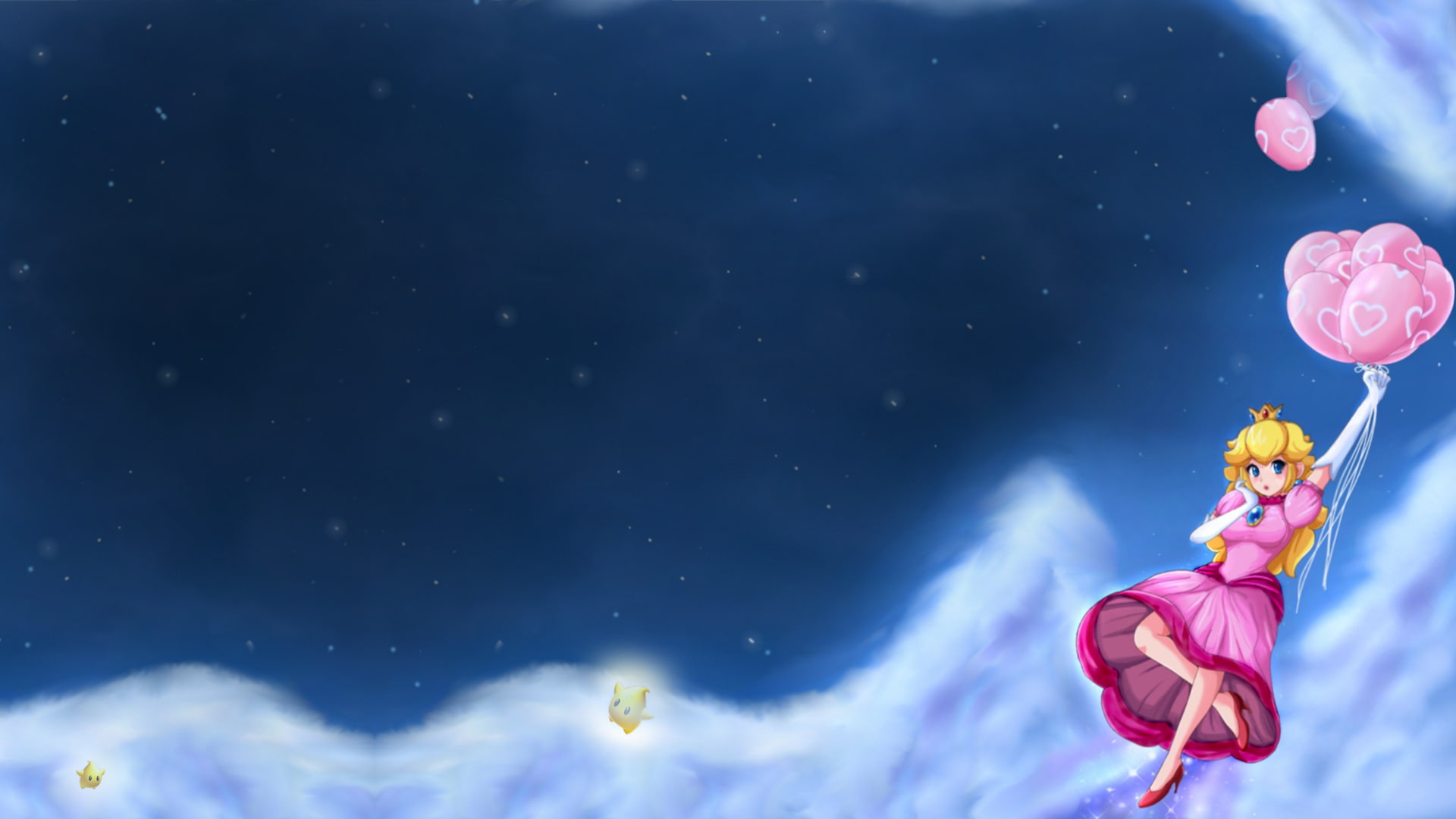 peach, hd, 1080P, balloons, princess, mario, video games, HD Wallpaper