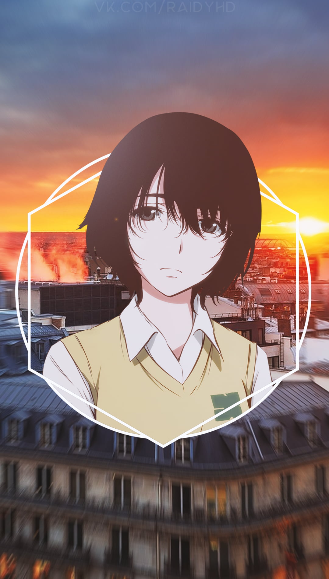 720P, picture-in-picture, anime, Mishima Lisa, anime girls, Zankyou no Terror, Phone HD Wallpaper