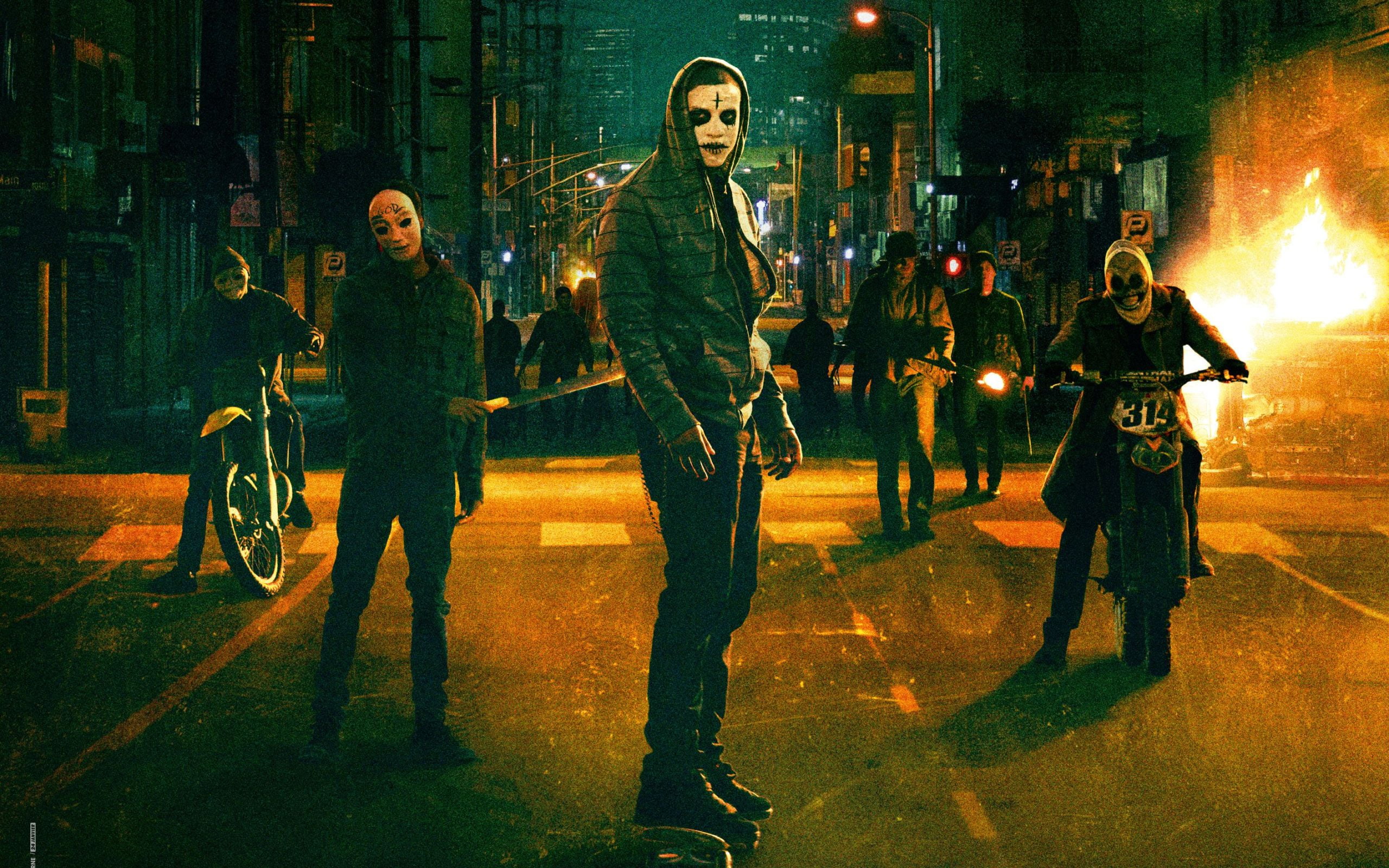 illuminated, group of people, 2K, night, hollywood, looking at camera, teenager, purge, anarchy, Movies, city, leisure activity, 2014, street, lifestyles, HD Wallpaper