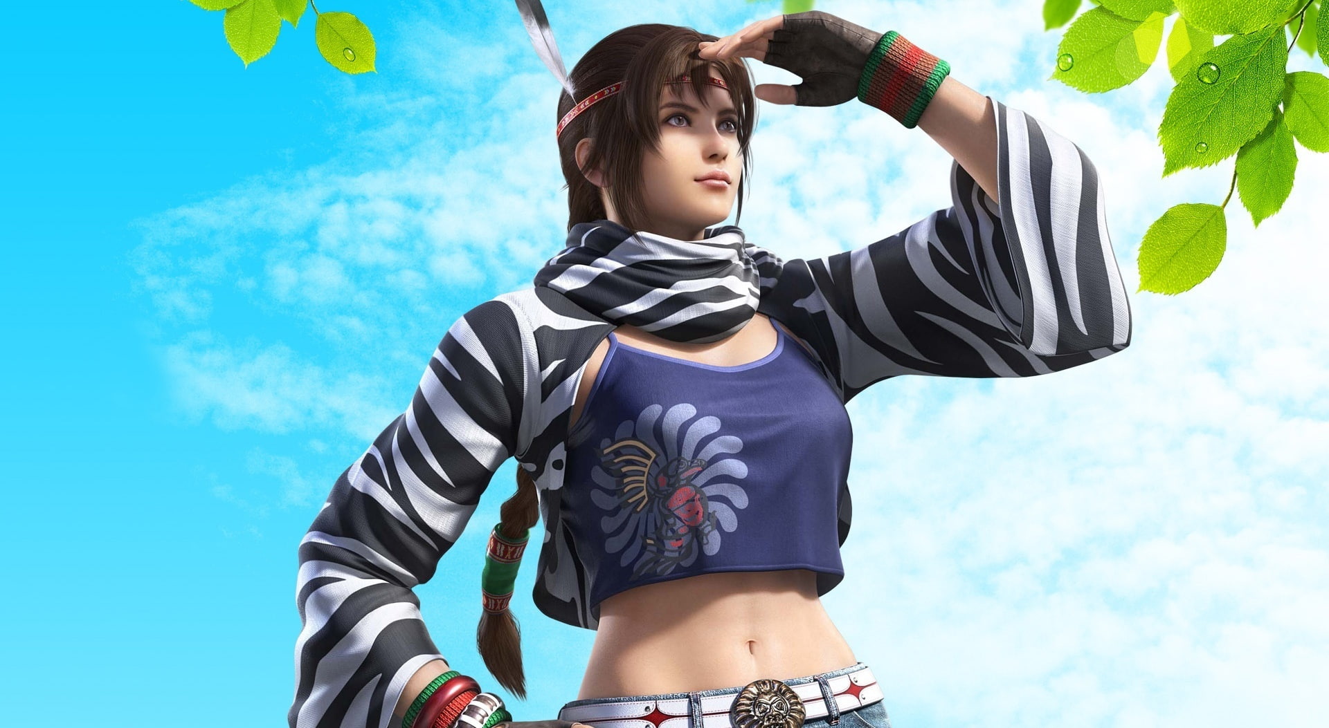 innocence, arms raised, hairstyle, Other Games, michelle, lifestyles, low angle view, casual clothing, final, nature, 1080P, illustration, tag, waist up, HD Wallpaper
