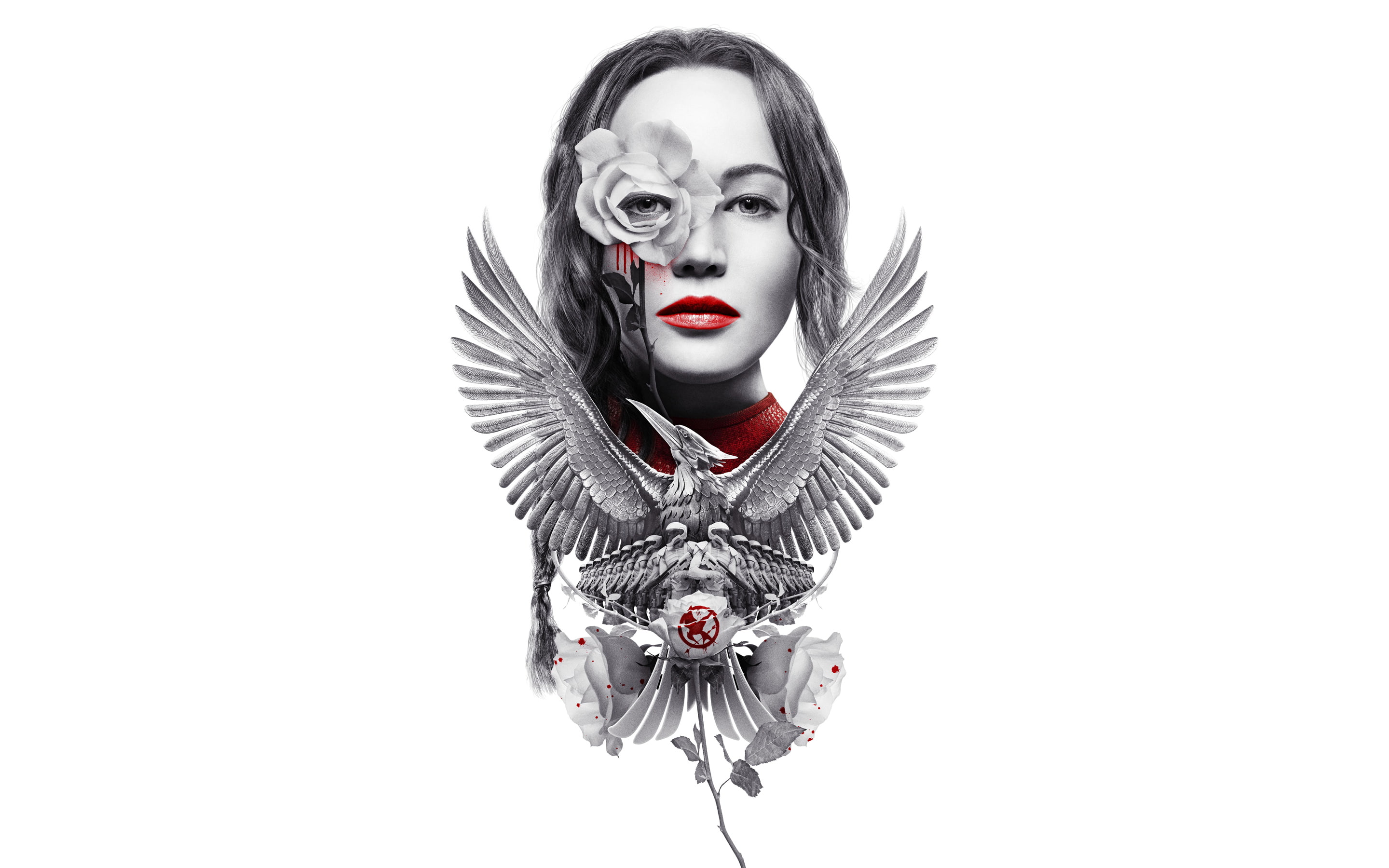 Everdeen, studio shot, digital composite, celebration, portrait, surprise, beautiful woman, halloween, red, vampire, young adult, one person, copy space, HD Wallpaper