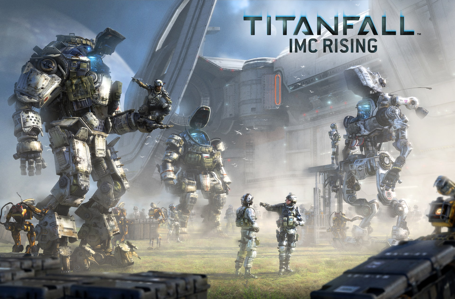 day, built structure, human representation, city, nature, mech, real people, architecture, uniform, army soldier, Titanfall, representation, crowd, robot, HD Wallpaper