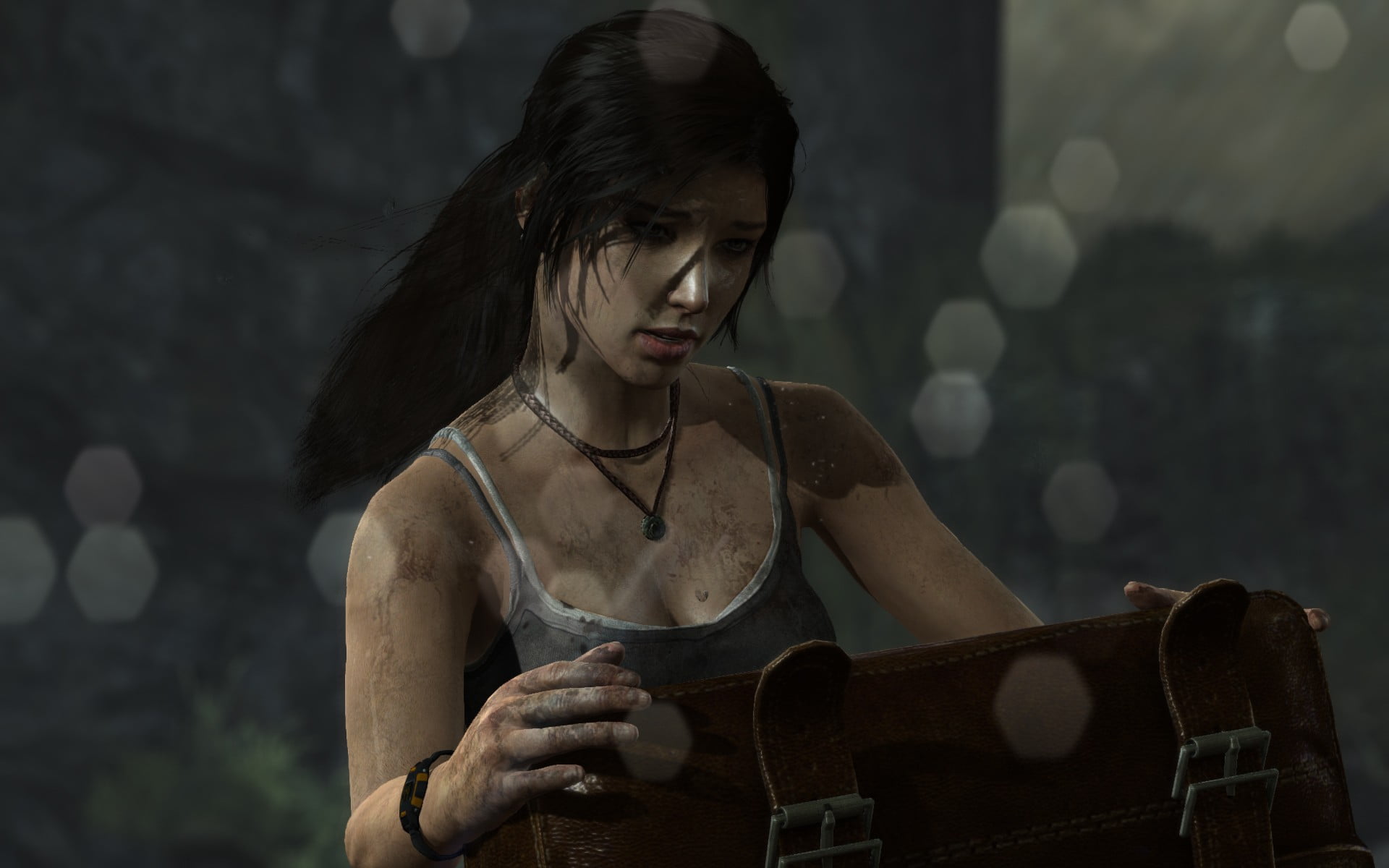 young women, waist up, front view, casual clothing, s, looking, sitting, real people, video games, holding, Tomb Raider, Lara Croft, lifestyles, men, focus on foreground, HD Wallpaper