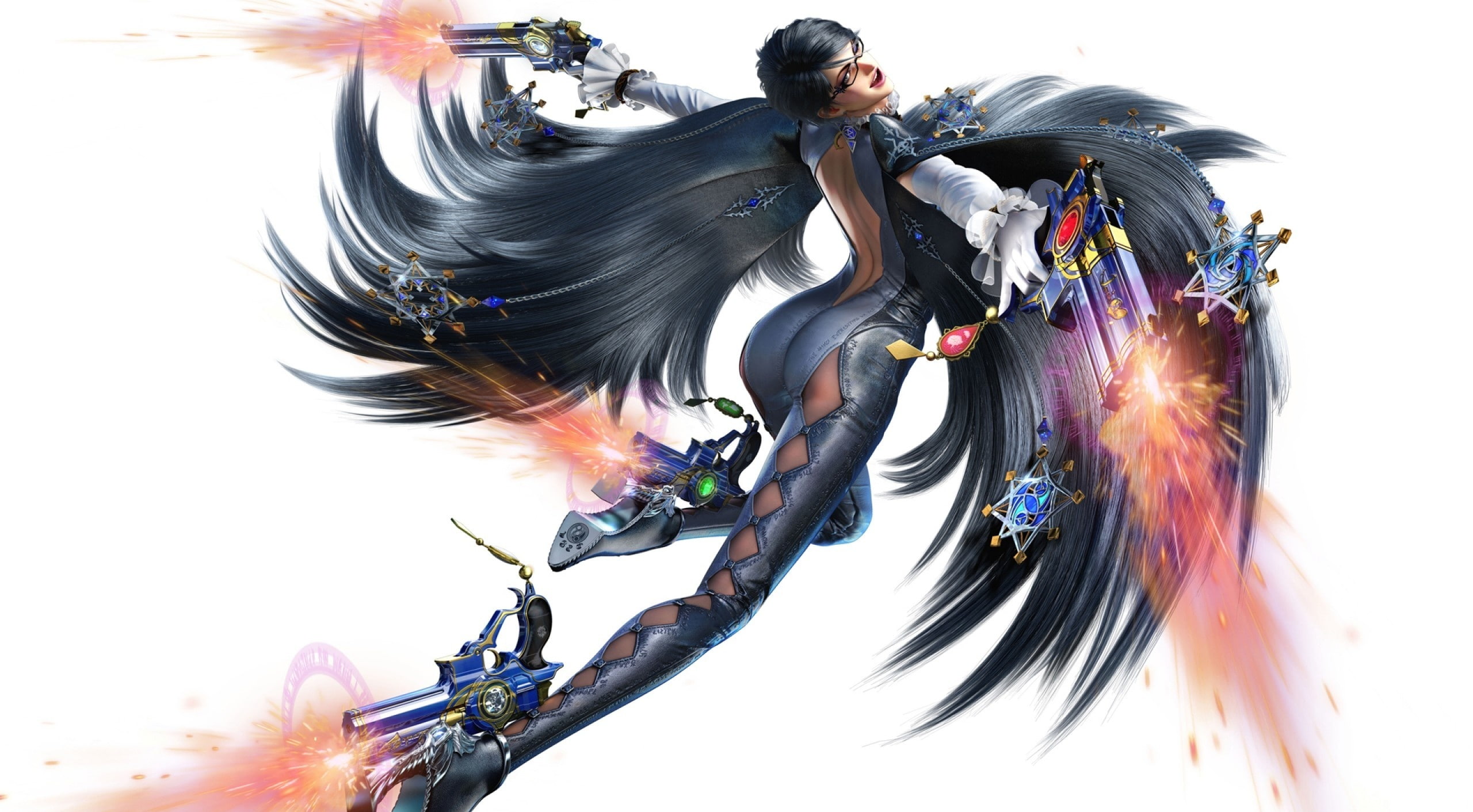 young adult, 2K, women, bayonetta 2, riding, white background, black, Other Games, holding, nature, 2014, outdoors, domestic, people, two people, angel, HD Wallpaper
