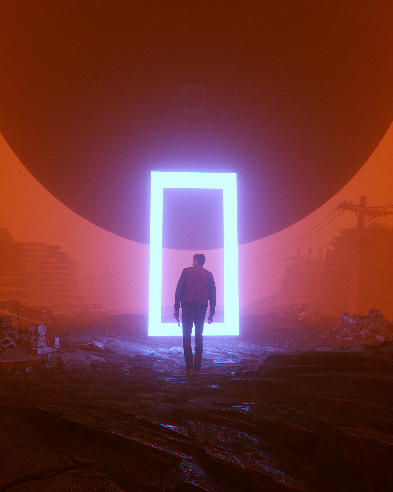 night, futuristic, 00111 (Artist), 720P, neon, synthwave, Phone HD Wallpaper