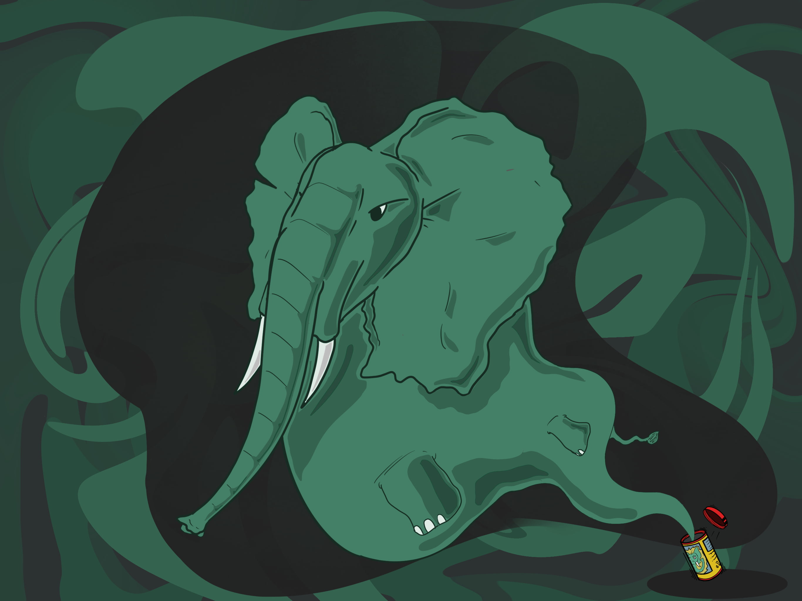 color correction, elephant, 00111 (Artist), abstract, 2K, HD Wallpaper