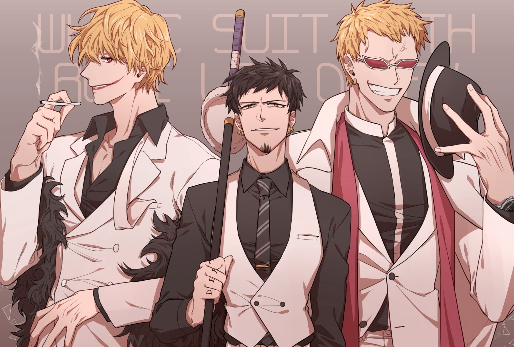 Katana, Trafalgar Law, Cigarette, Pirate, Anime, Hat, Donquixote Corazon, 720P, One Piece, Donquixote Doflamingo, HD Wallpaper